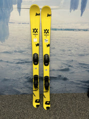 Used Volkl Revolt Jr. 128cm Jr Skis w/ Marker 4.5 Free Gripwalk Bindings