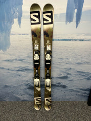 Heavily Used Salomon Suspect Jr. 140cm Jr Skis w/ Tyrolia LRX4.5 Demo Binding