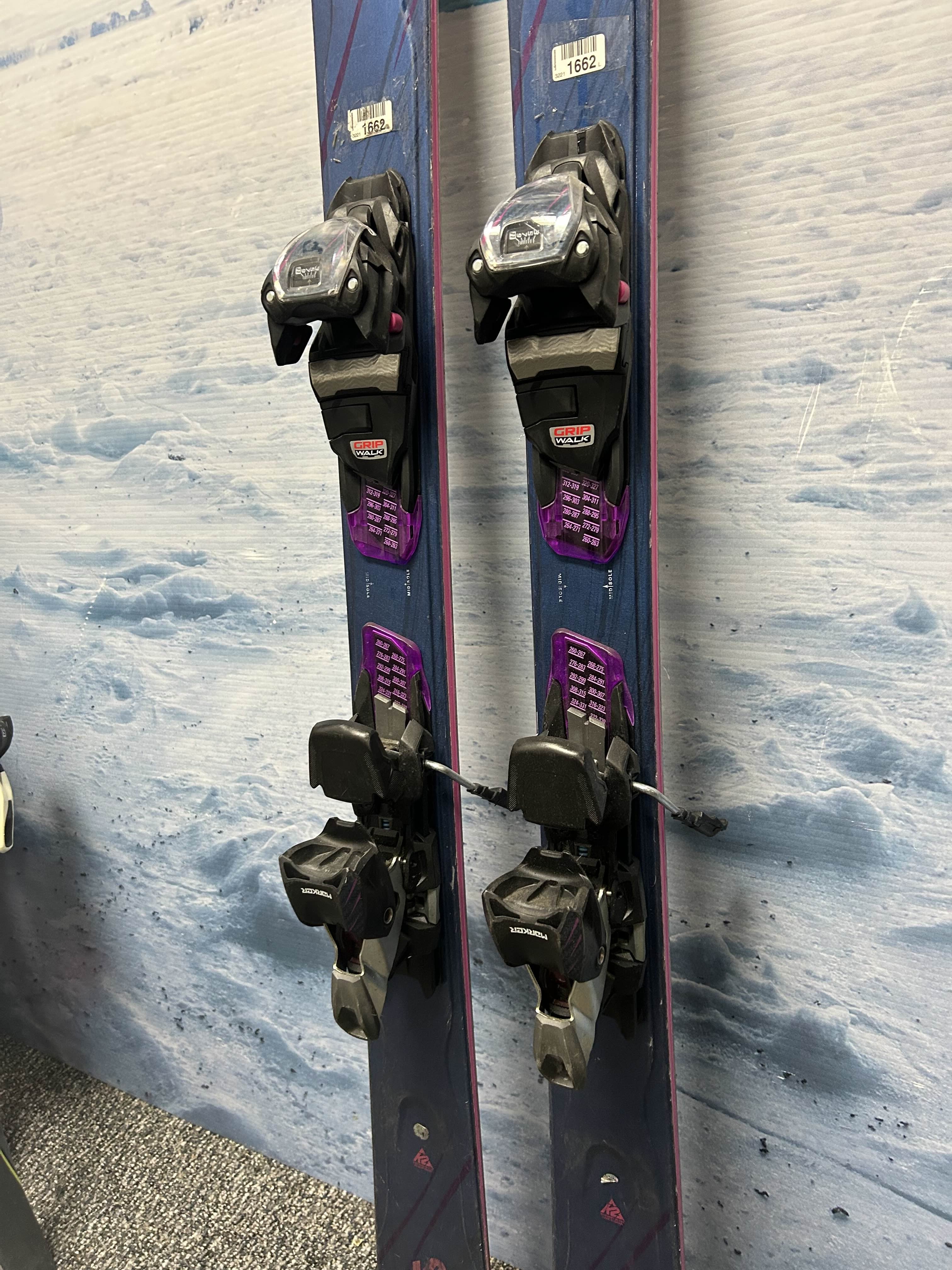 Used K2 Endless Luv 153cm Skis w/ Marker Gripwalk Demo Binding