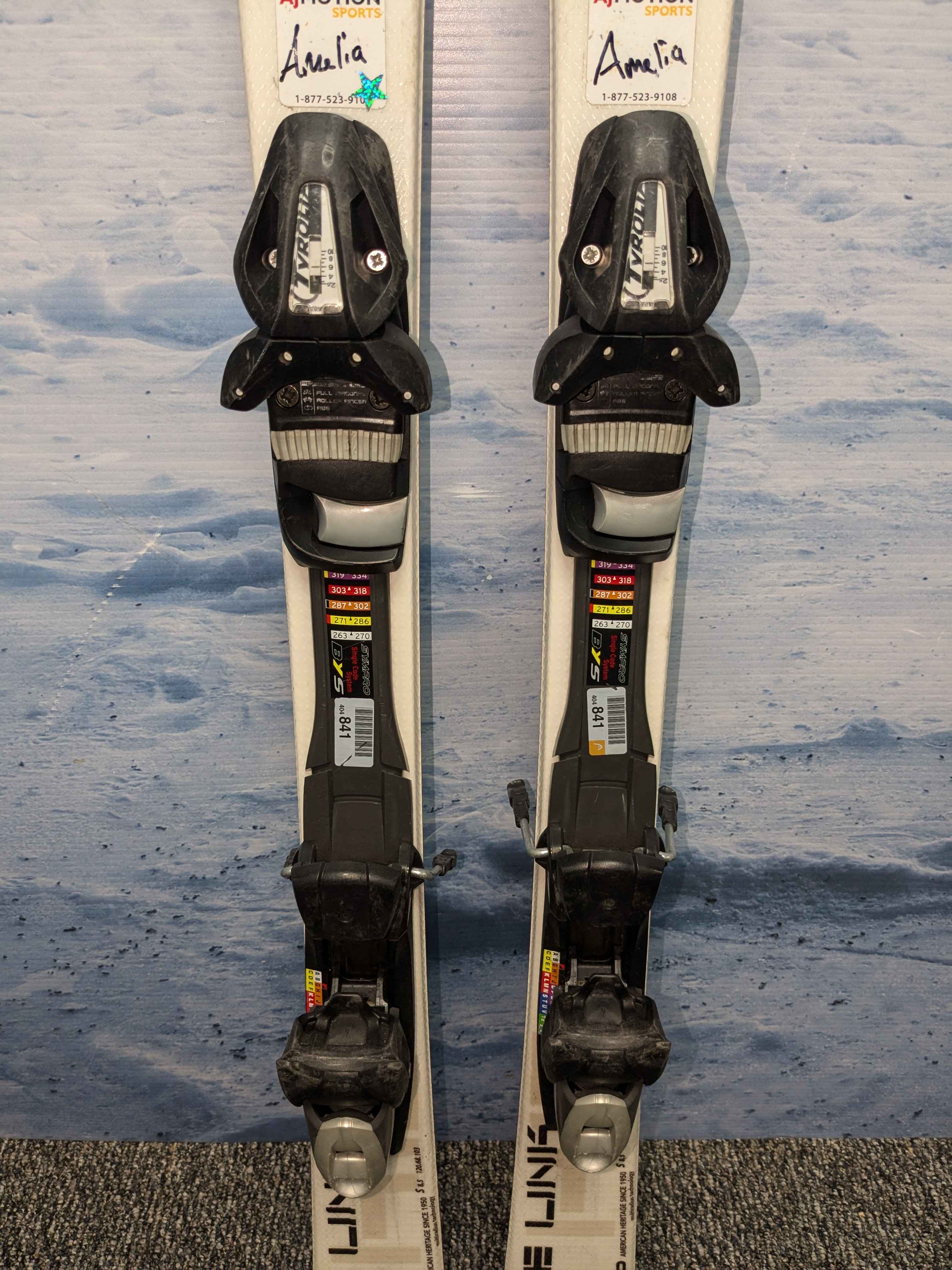 Used Head The Link 142cm Skis w/ Tyrolia SP 10 Demo Binding