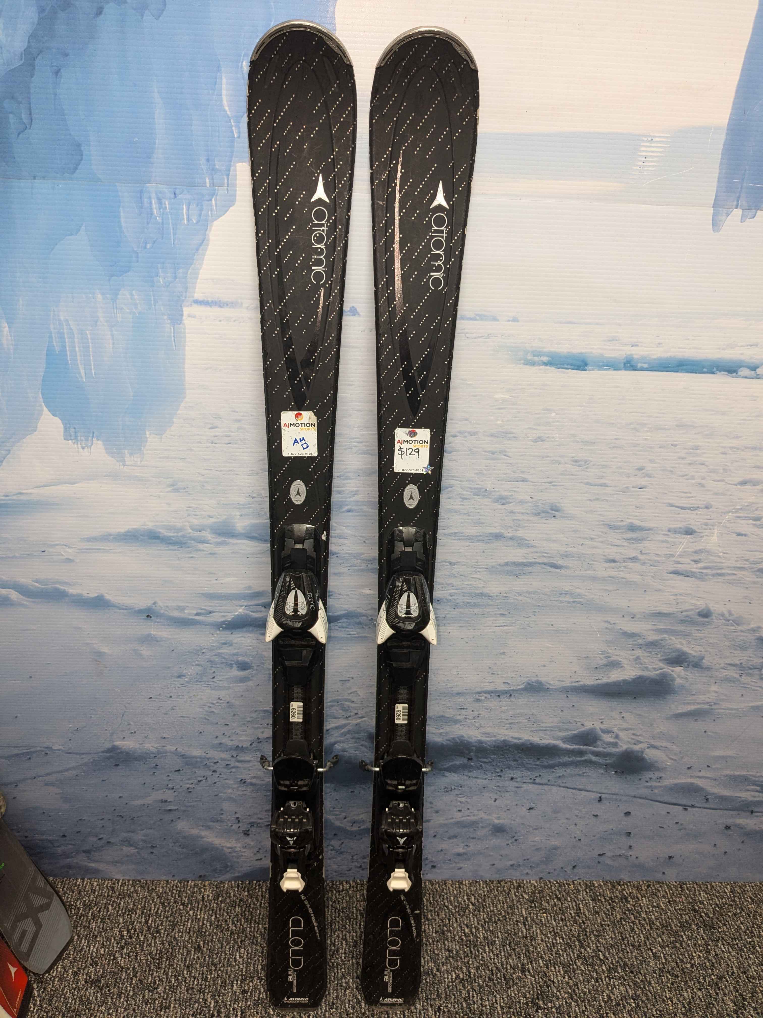 Used Atomic Cloud 9 142cm Women Skis w/ Atomic 10 Demo Binding