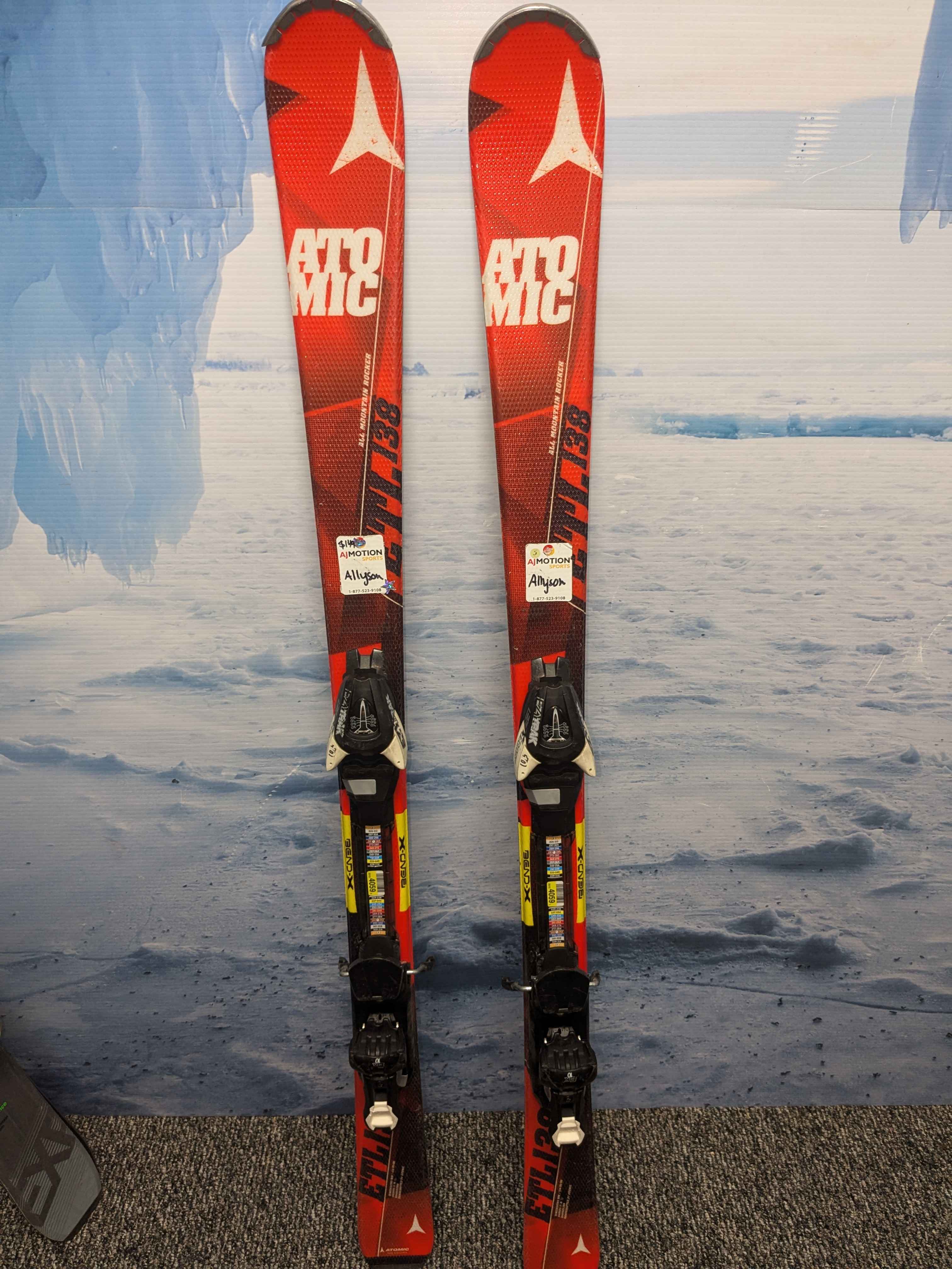 Used Atomic ETL 138cm Skis w/ Atomic EZY Track 10 Demo Binding