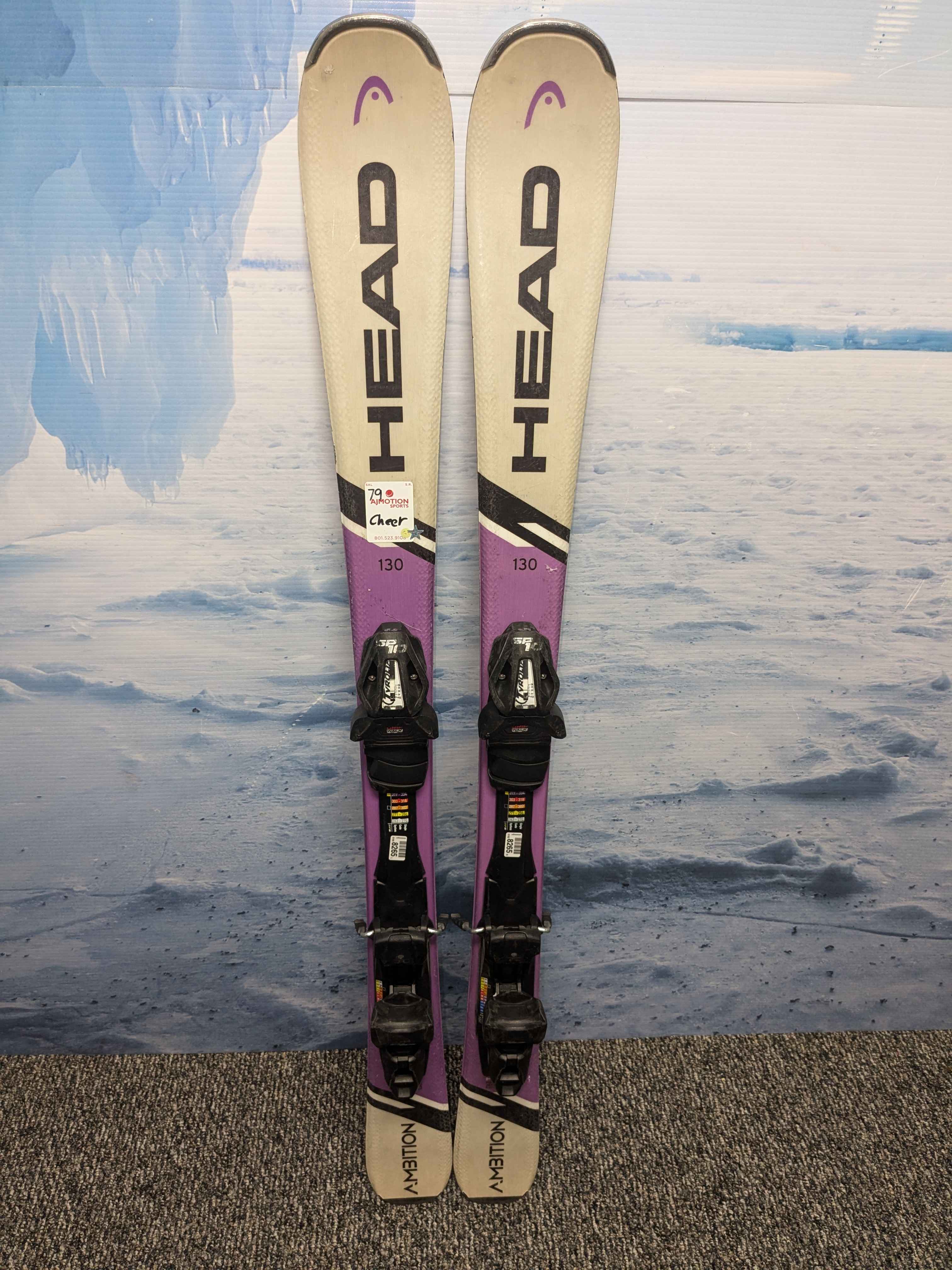 Used Head Ambition Pro 130cm Skis w/ Tyrolia SP 10 Gripwalk Demo Binding