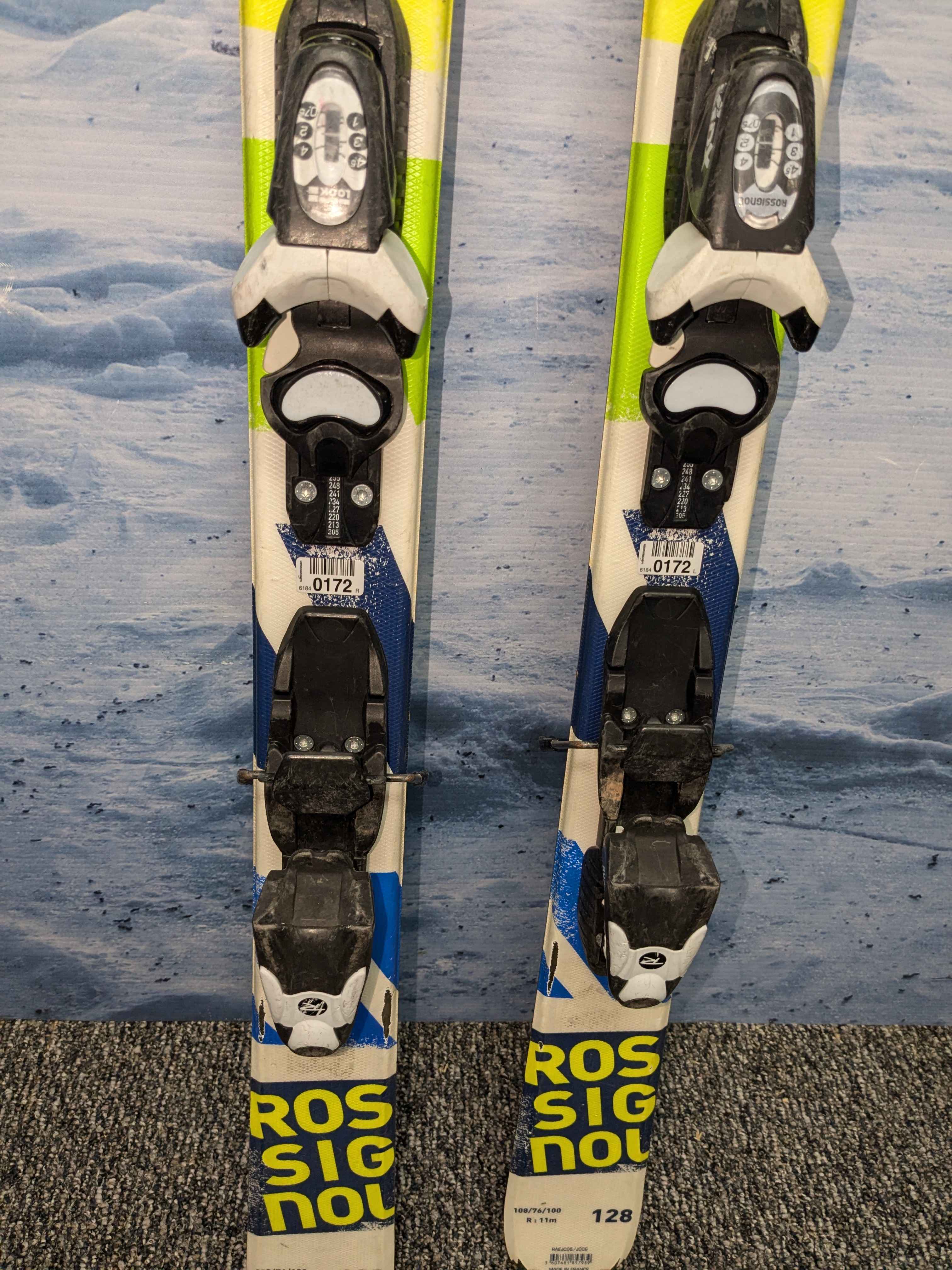 Used Rossignol Terrain 128cm Jr Skis w/ Look Kid X4.5 Demo Binding