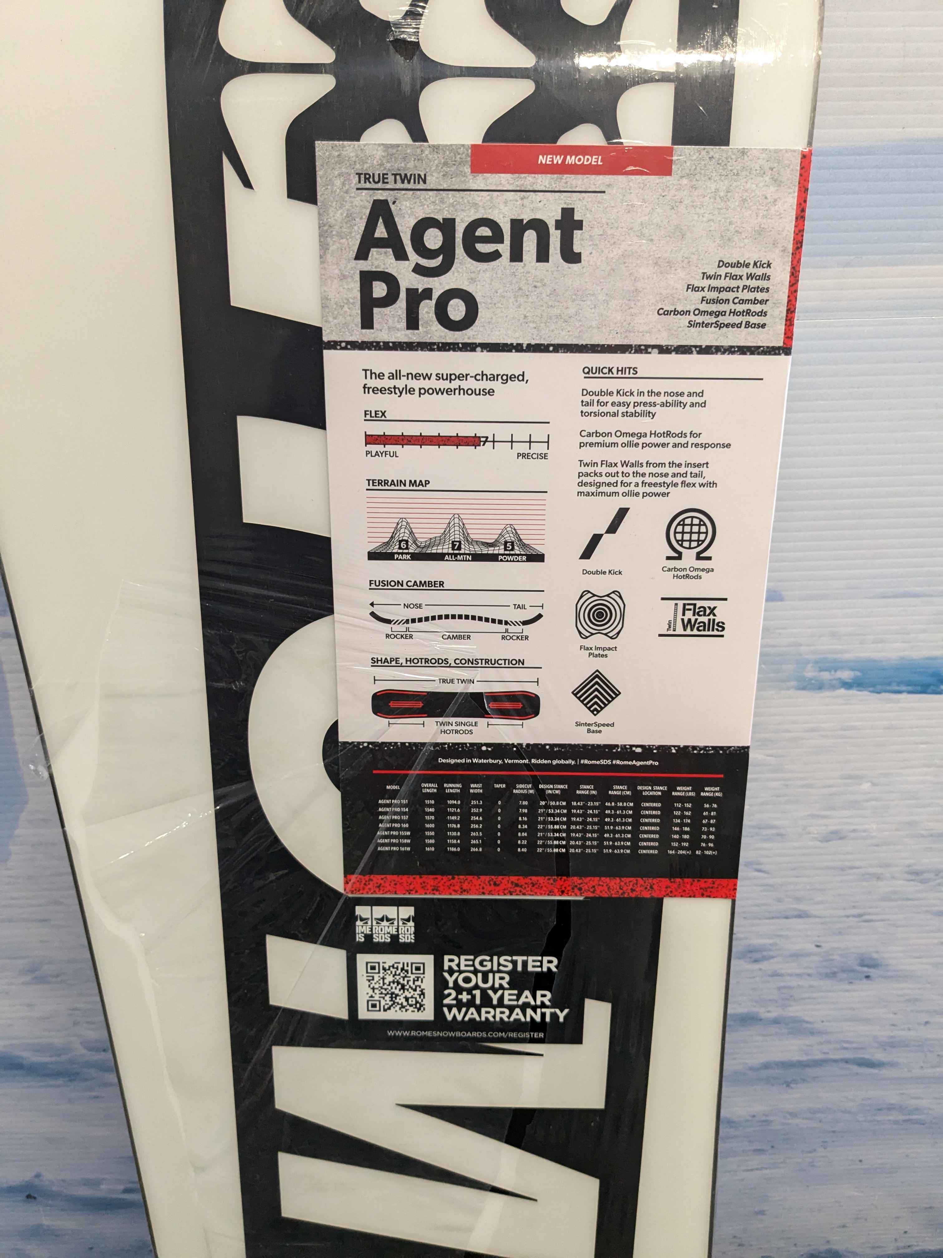 New Rome SDS Agent Pro Snowboard 155cm Wide