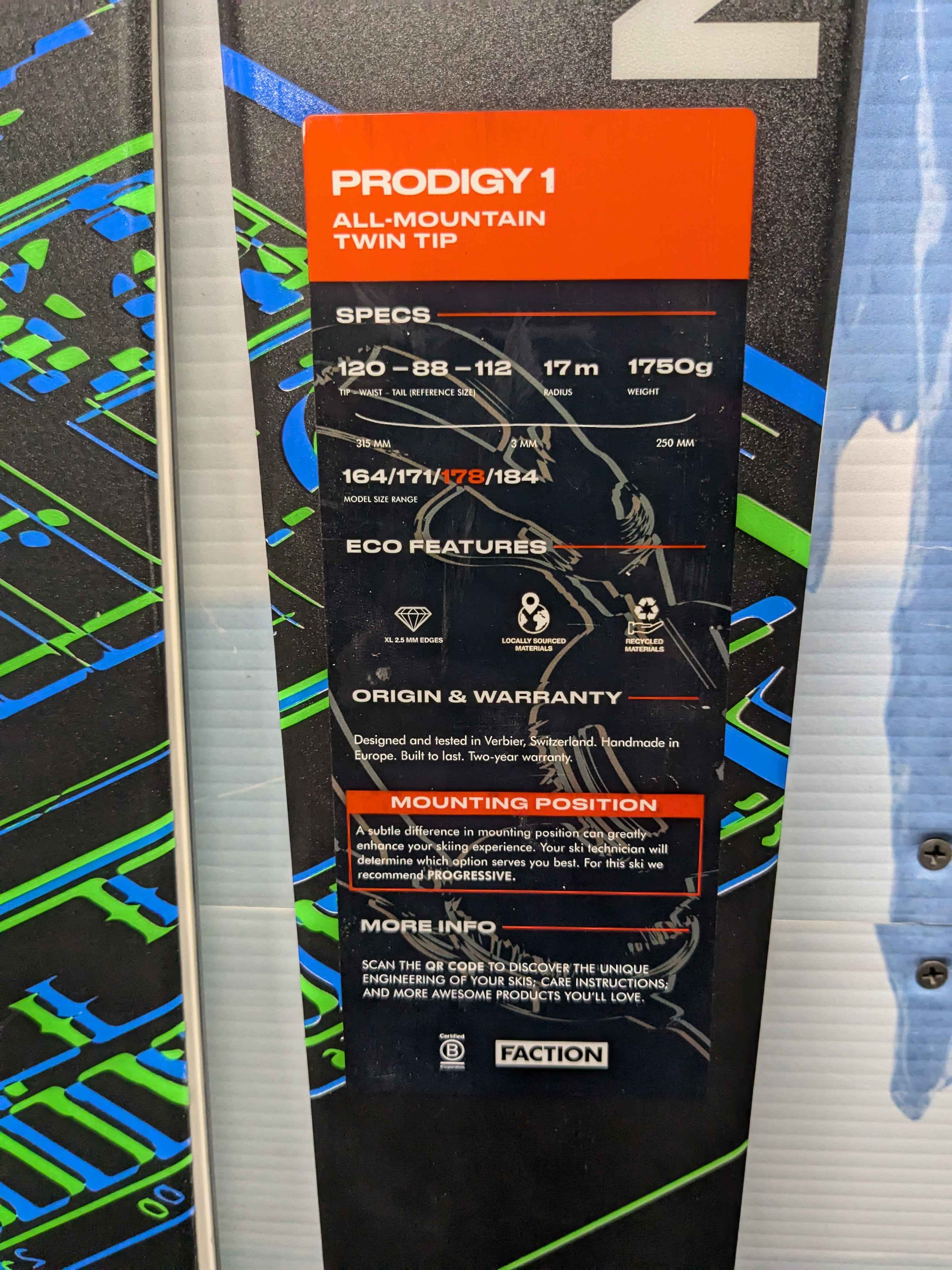 New Faction Prodigy 1 2024 Flat 178cm