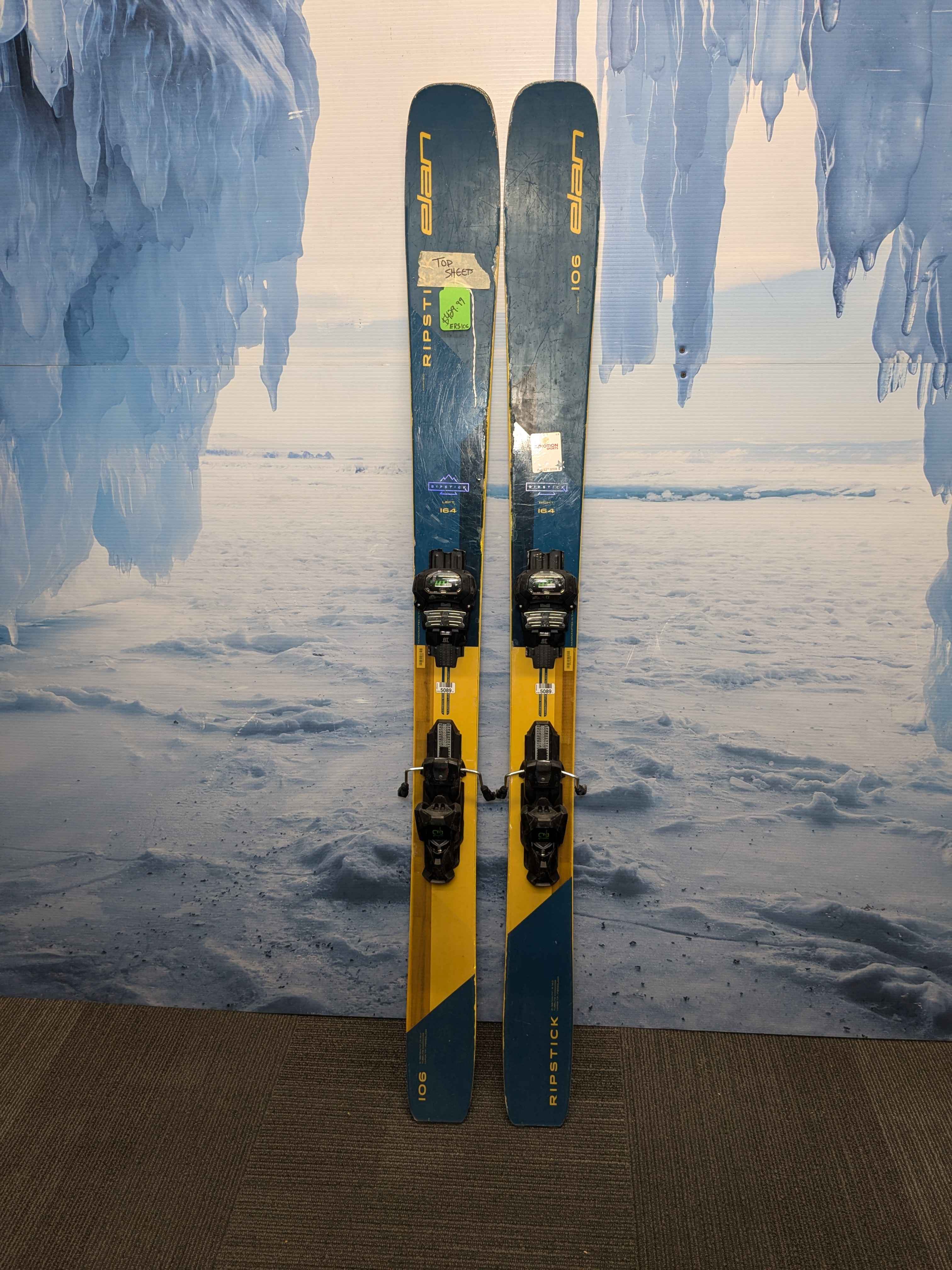 Used Elan Ripstick 106 Ski 164cm w/ Elan Attack 13 Rental Binding