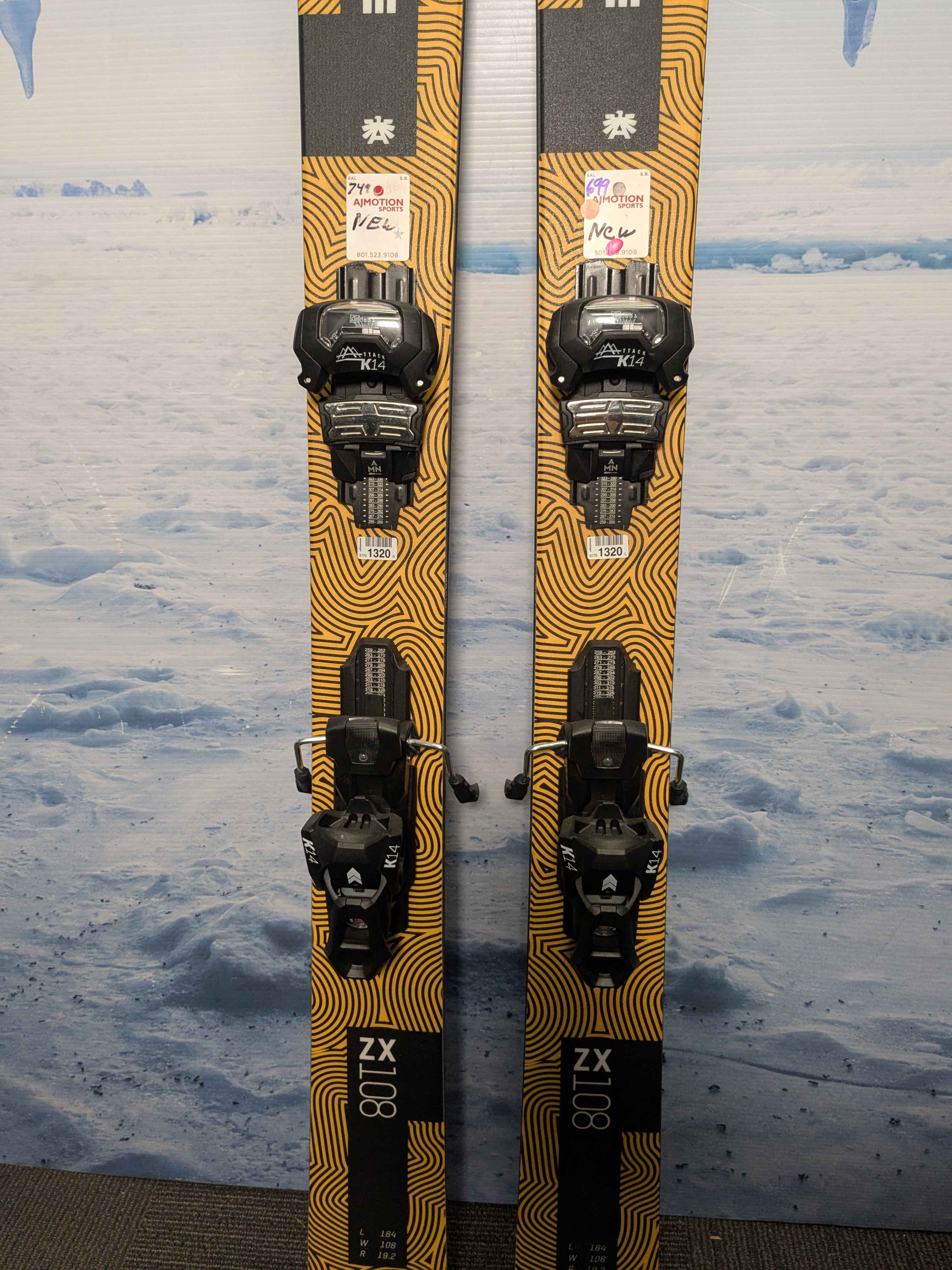 New Kastle 108 184cm w/ Attack 14 bindings