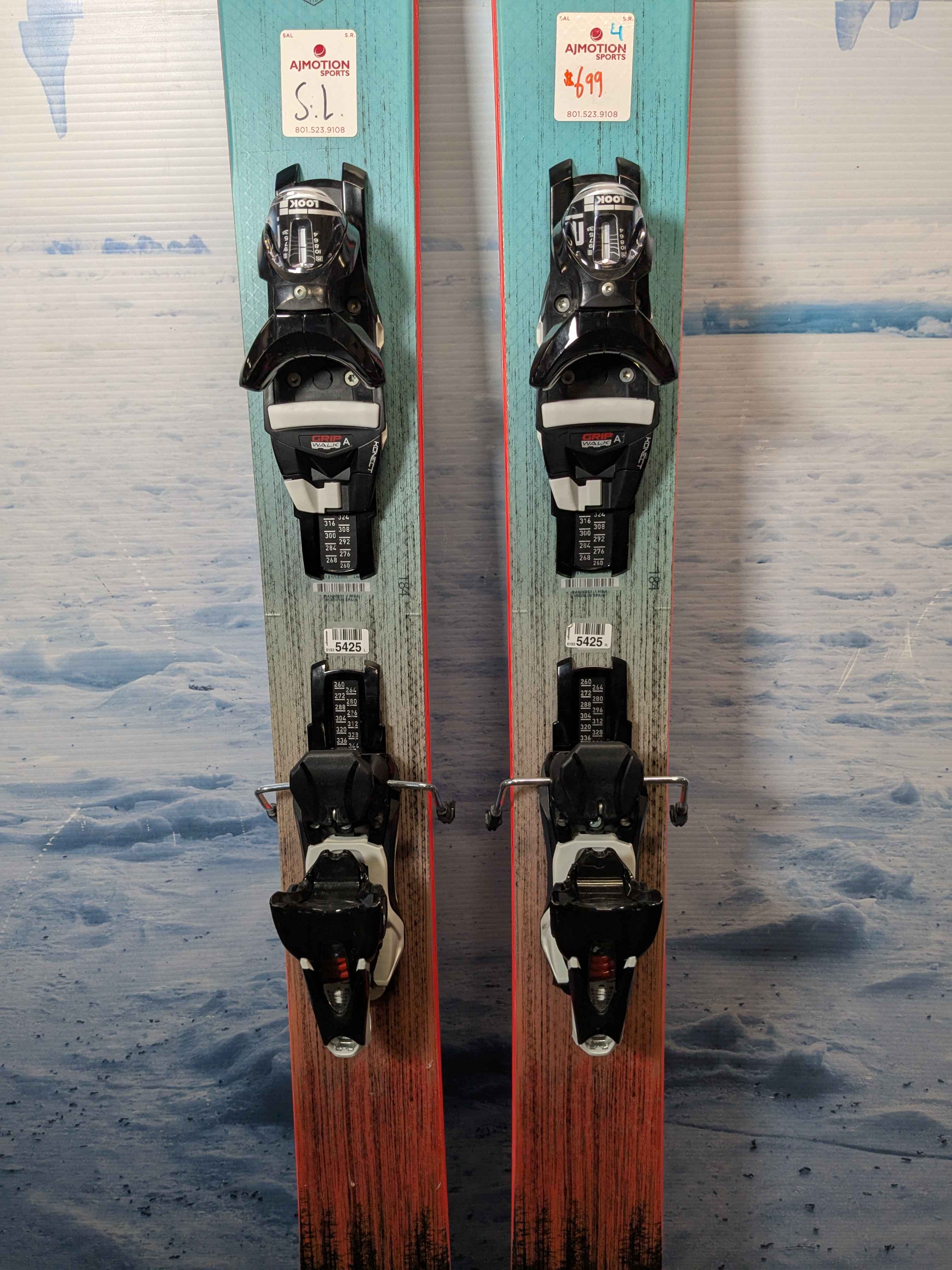 Used Rossignol Sender Free 110 Ski 184cm w/ Look NX 12 Grip Walk Demo Binding