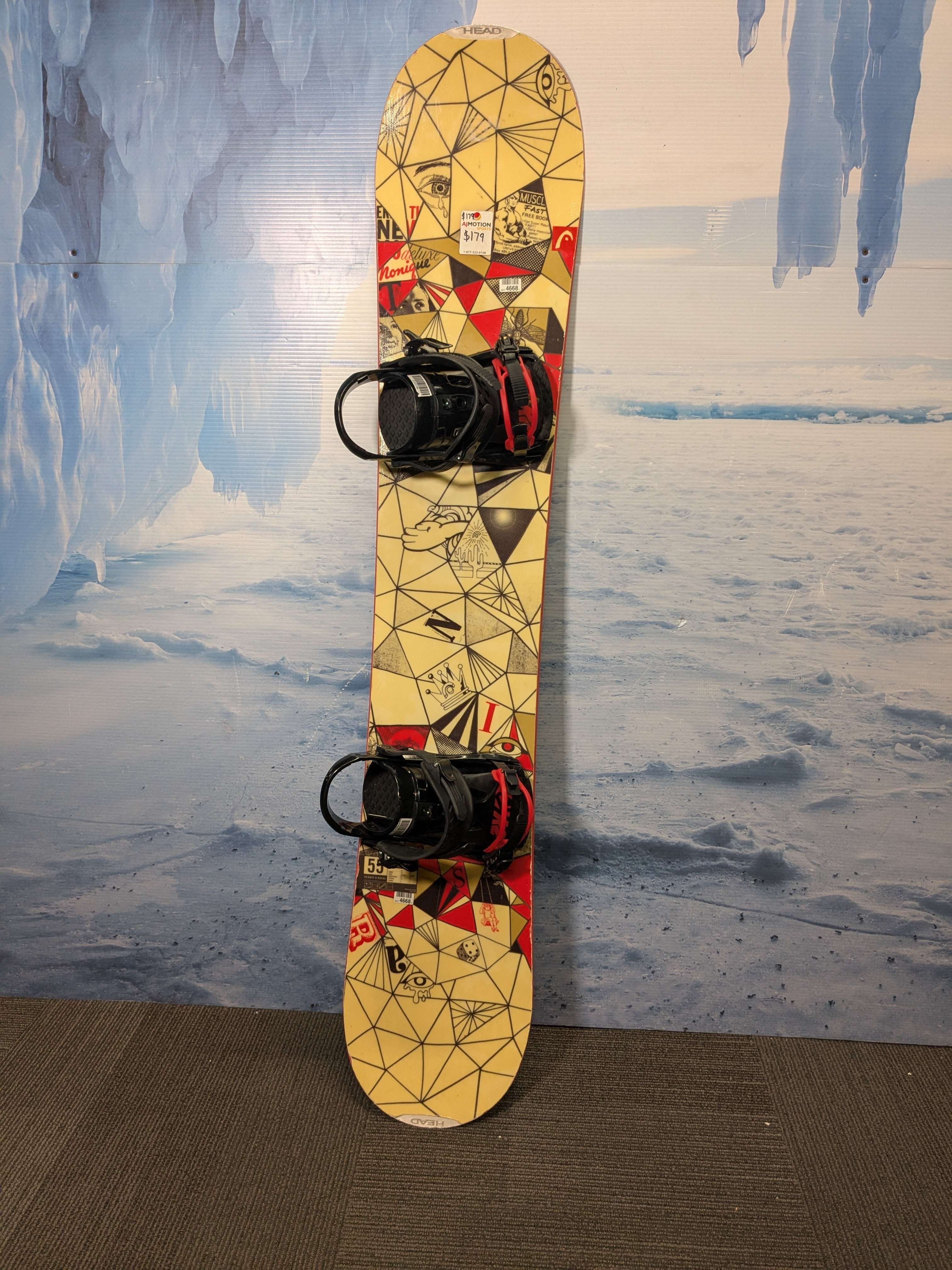Used Head Tribute R Rocka 155cm Snowboard W/ Large K2 Binding