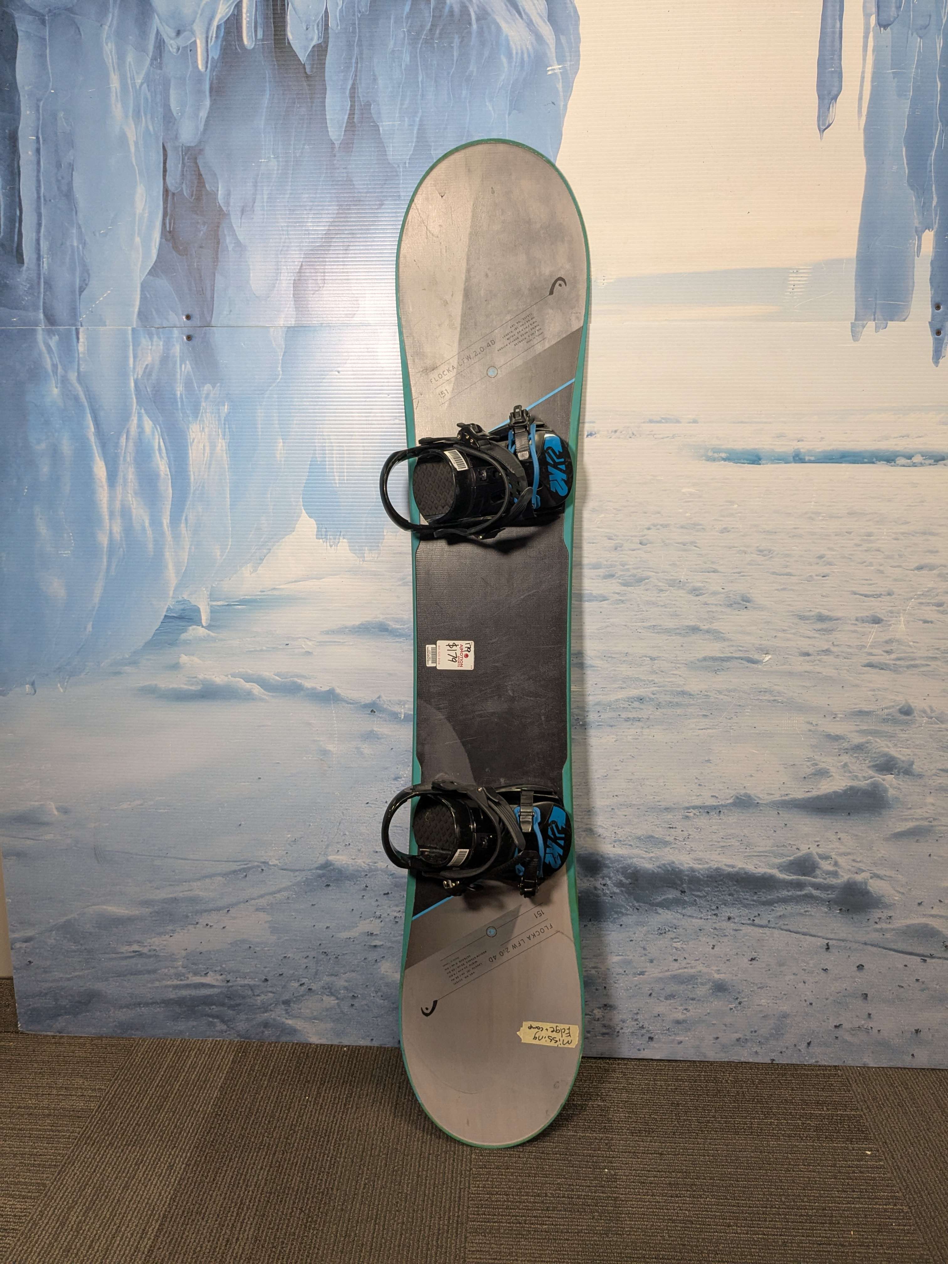 Used Head Flocka LFW 2.0 4d Snowboard 151cm w/ Medium K2 Binding