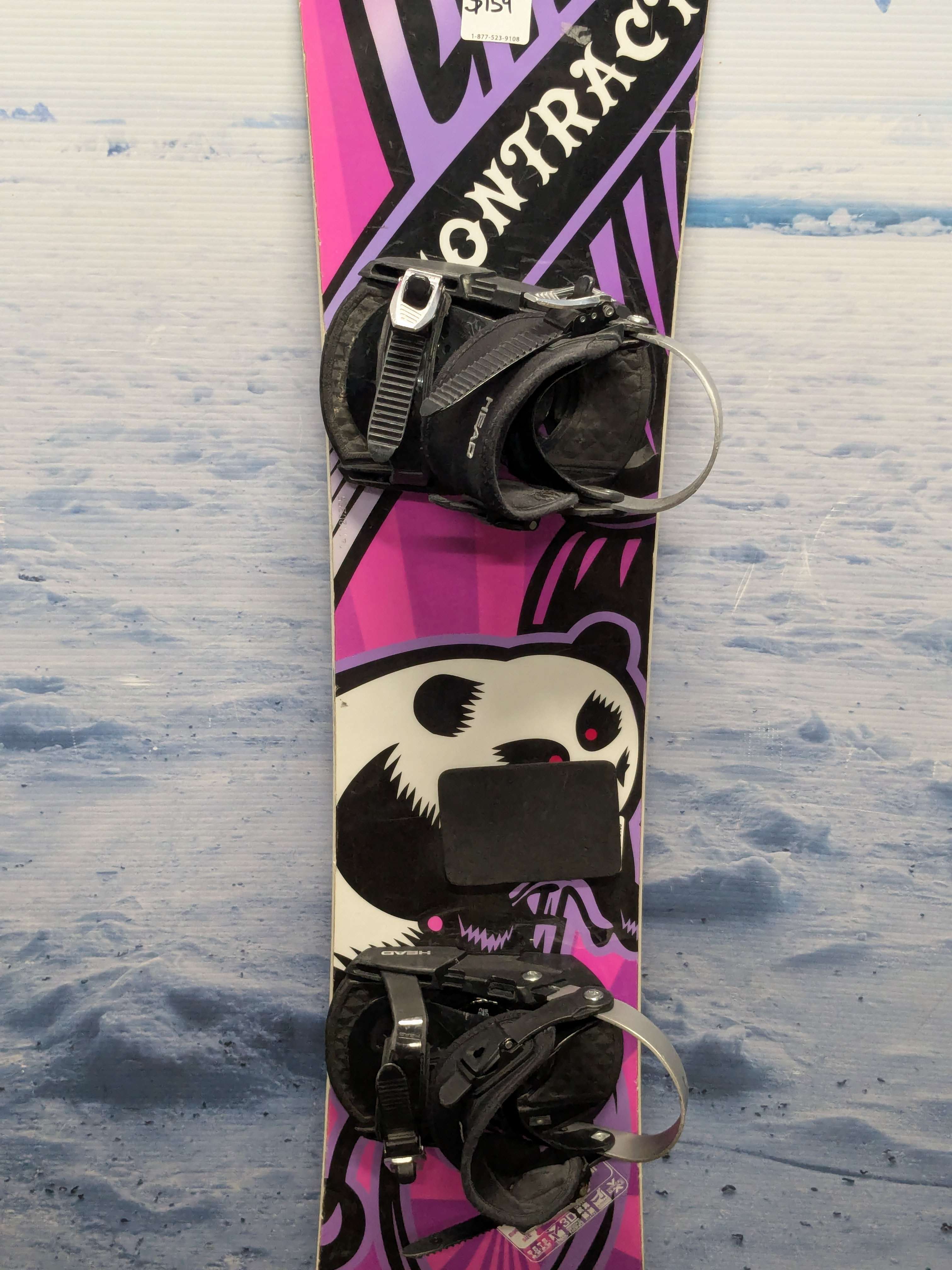 Heavily Used Contract Circus 141cm Snowboard W/ Head Small Binding