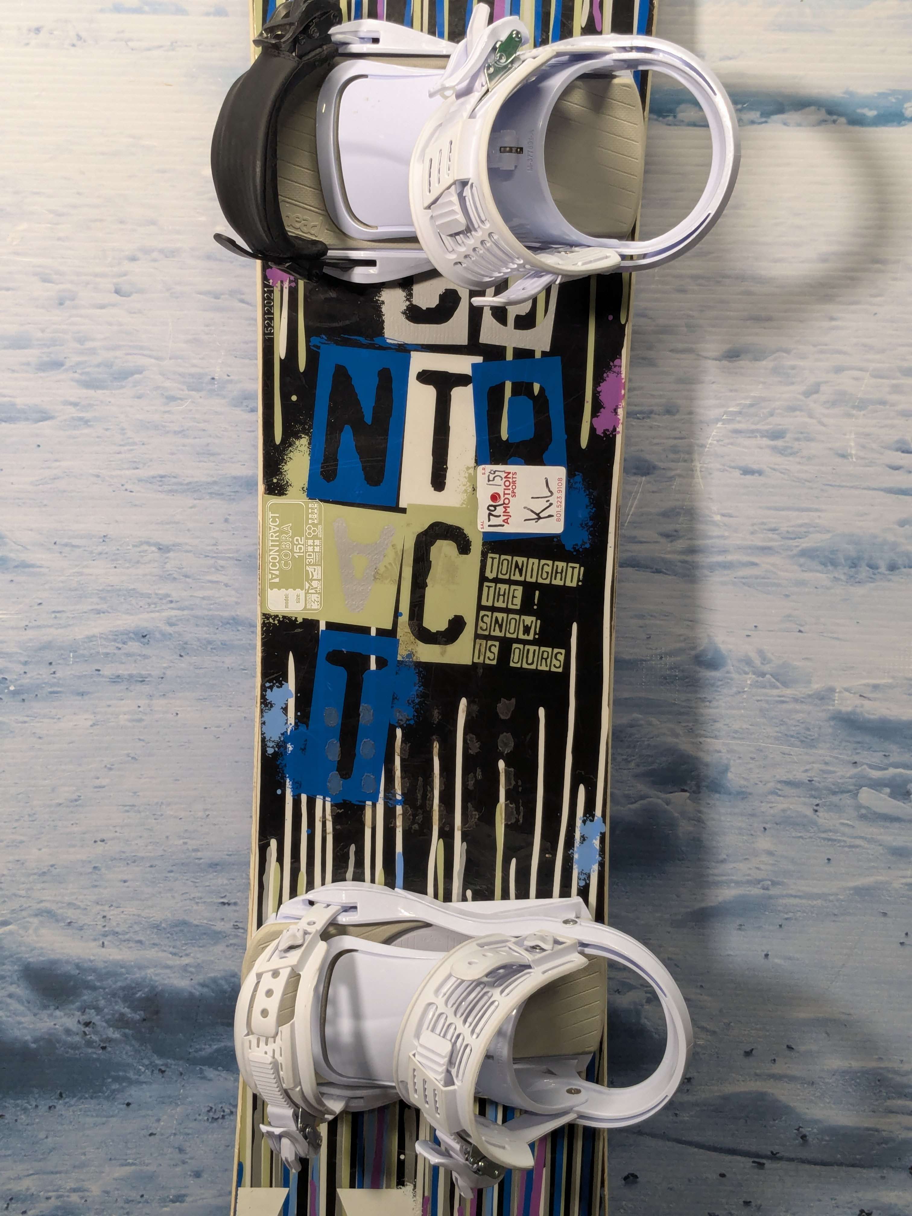 Used Contract Cobra 152cm Snowboard W/ Head Medium Binding