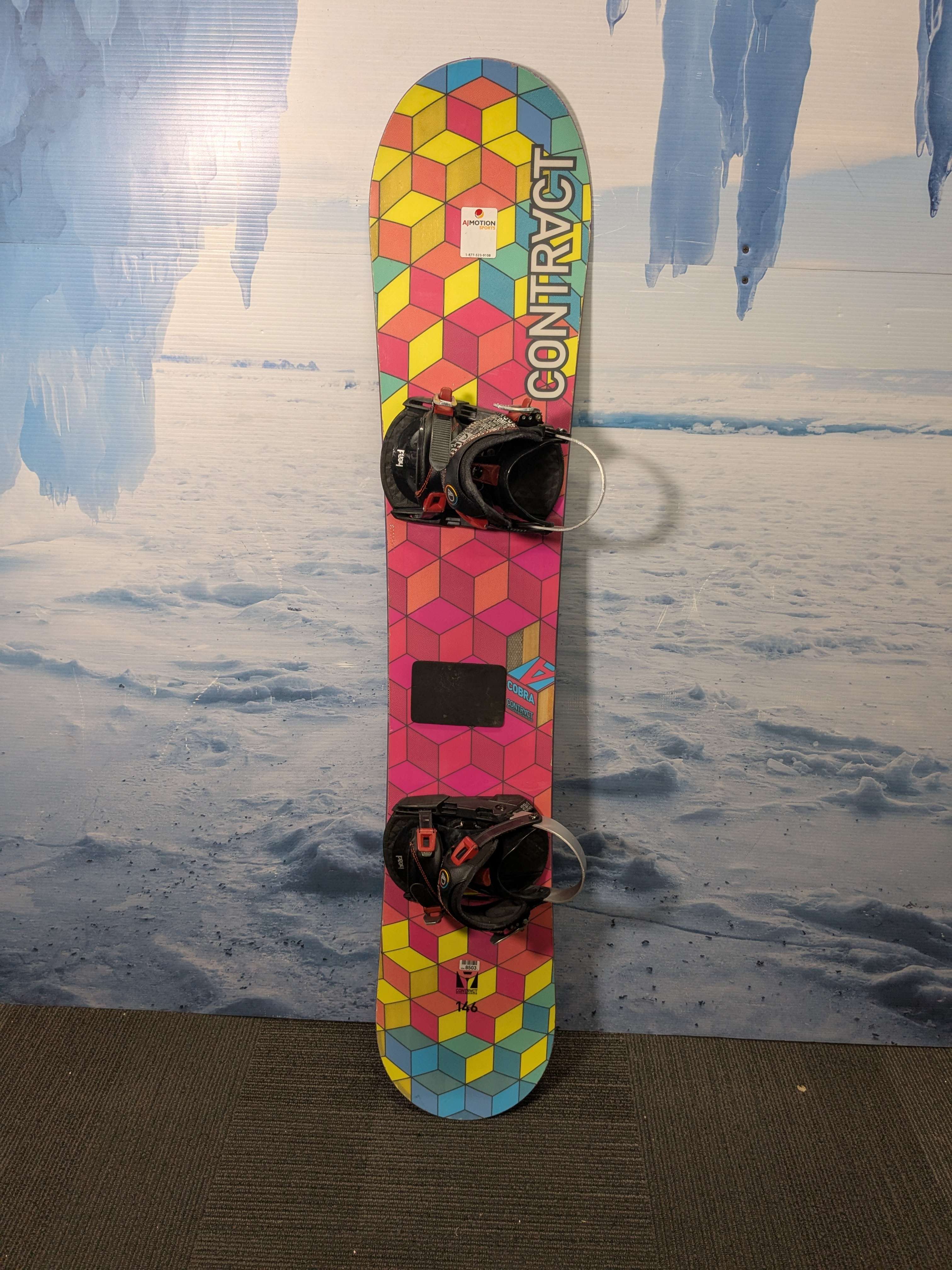 Used Contract Cobra 146cm Snowboard W/ Head Medium Binding