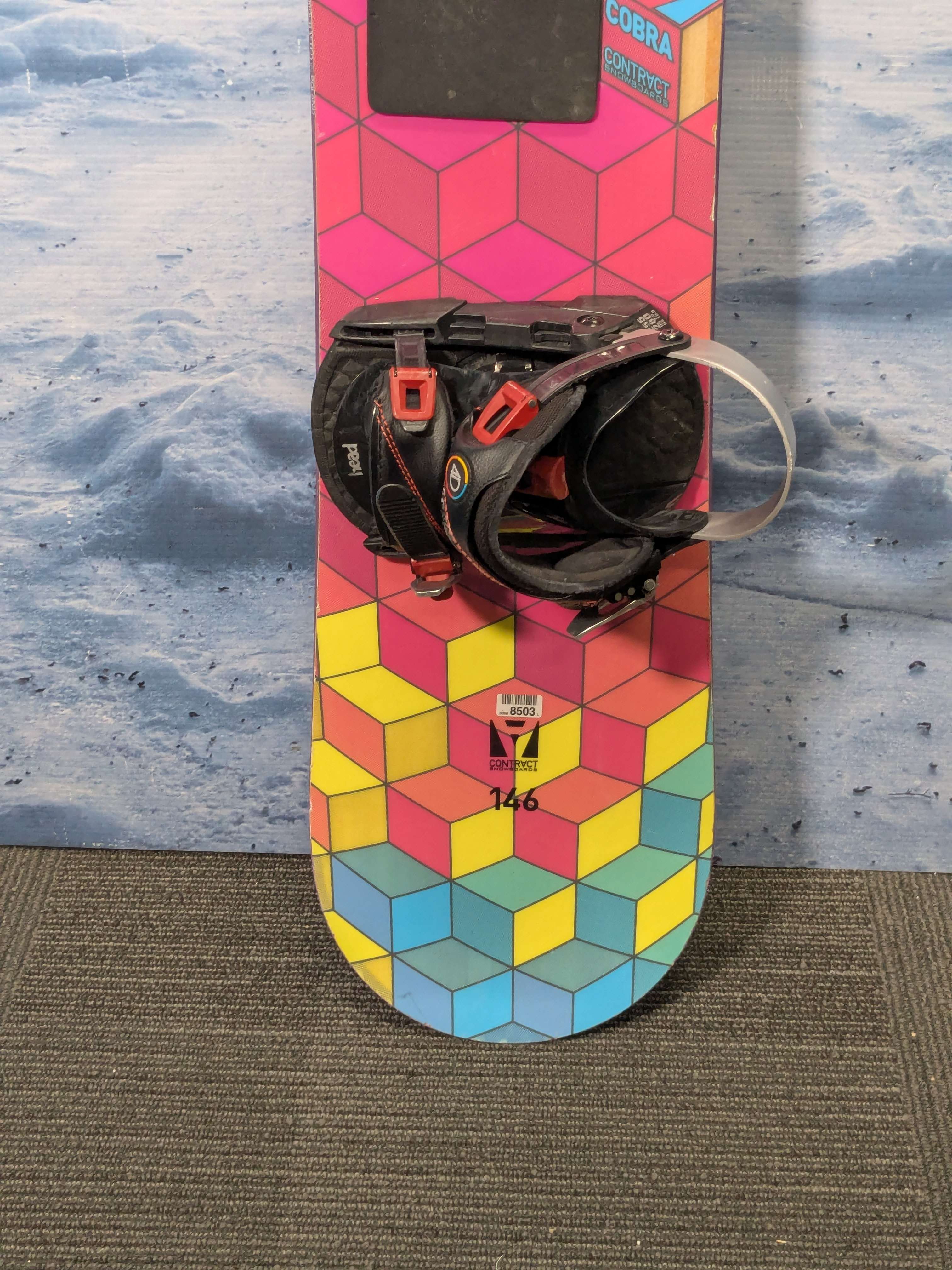 Used Contract Cobra 146cm Snowboard W/ Head Medium Binding