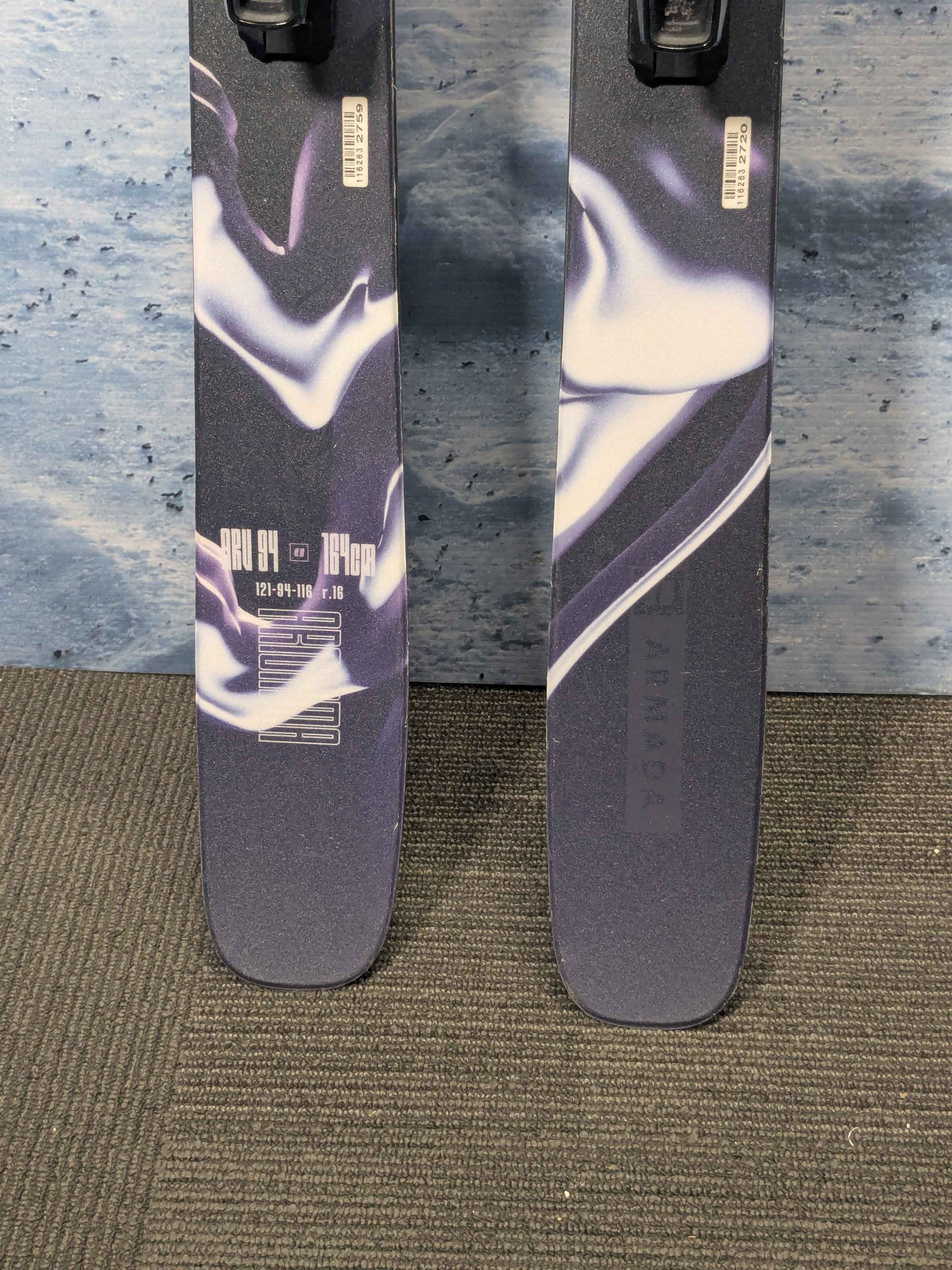 Heavily Used Armada ARV 94 164 cm Skis 2025 w/Armada Strive 11 GW Demo Bindings