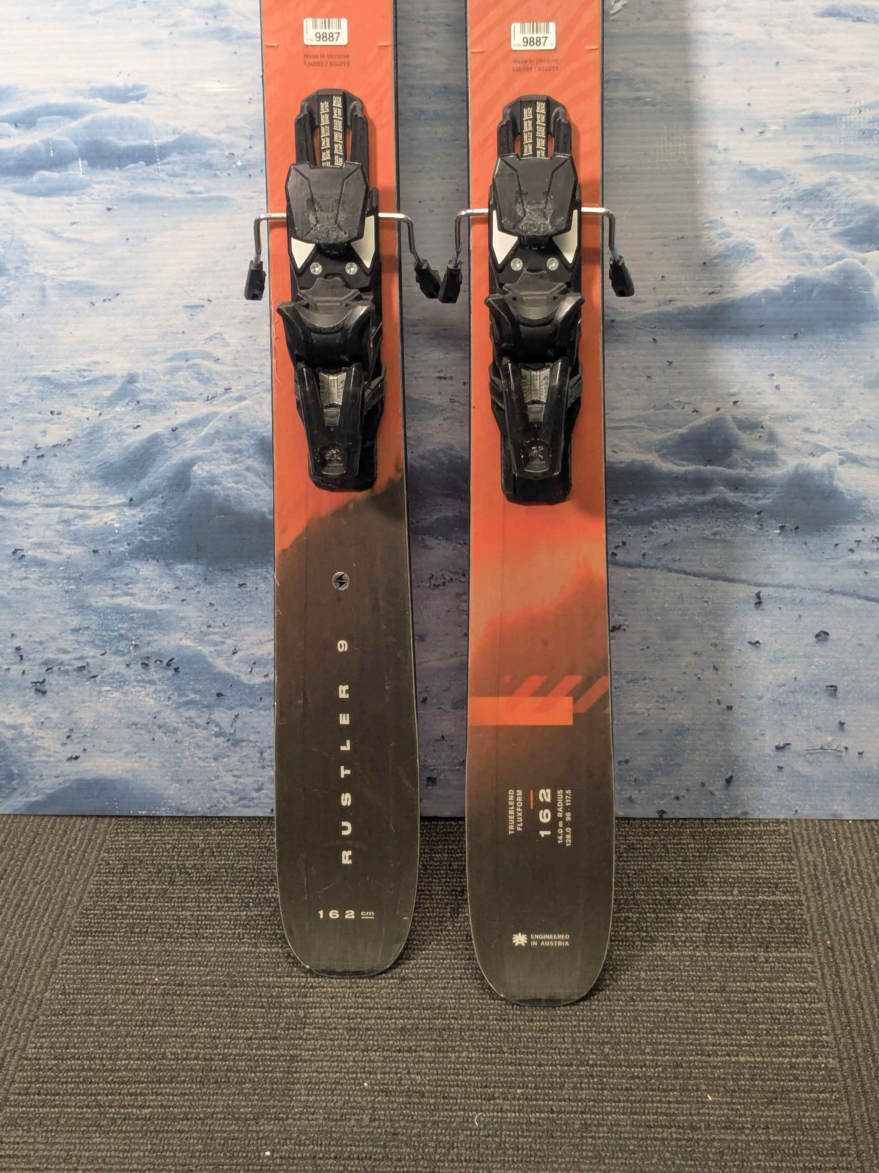 Heavily Used 2025 Blizzard Rustler 9 skis- 162cm w/ Armada Strive 13 Demo Binding
