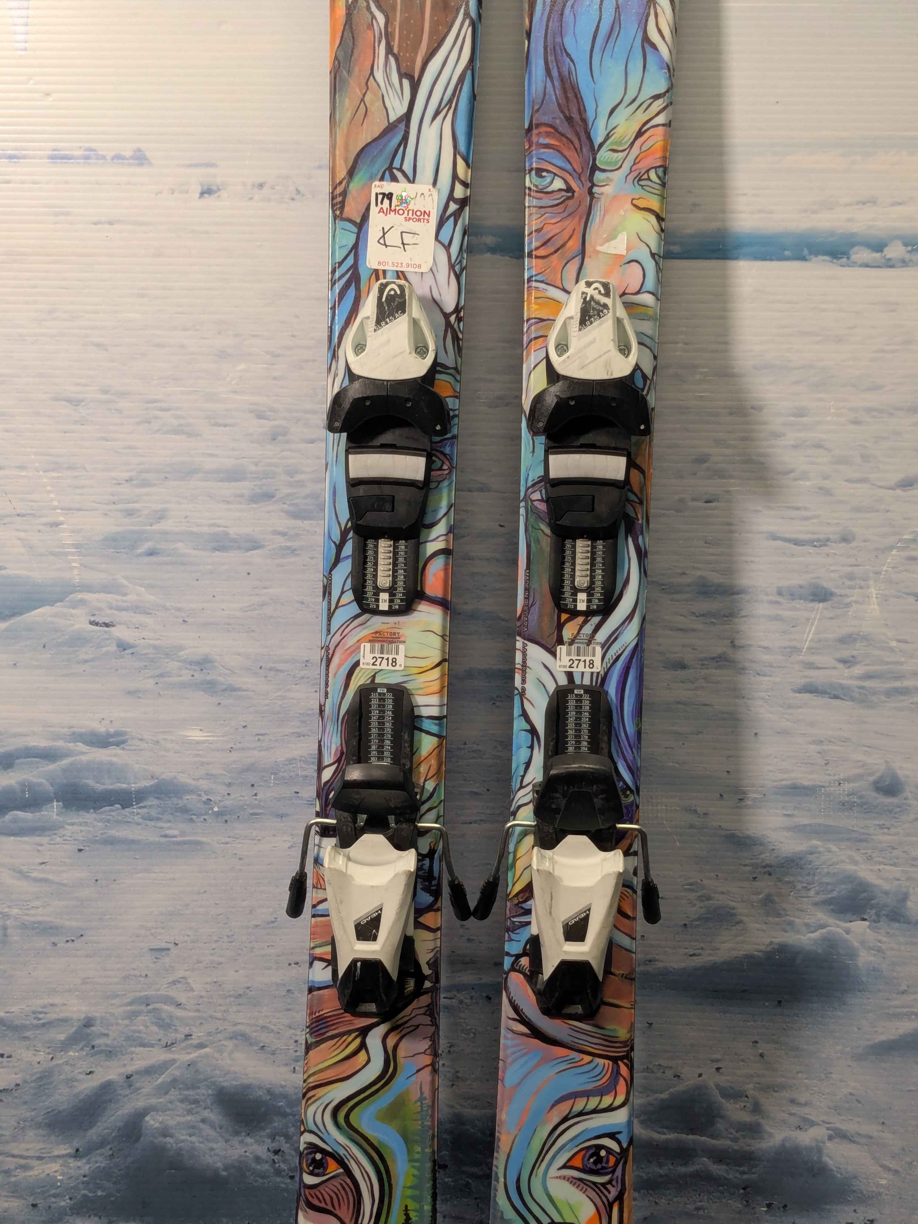Heavily Used Atomic Bent Chetler 90 163cm Junior Mini Skis w/ Tyrolia SLR 7.5 AC Demo Bindings