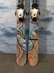 Heavily Used Atomic Bent Chetler 90 163cm Junior Mini Skis w/ Tyrolia SLR 7.5 AC Demo Bindings