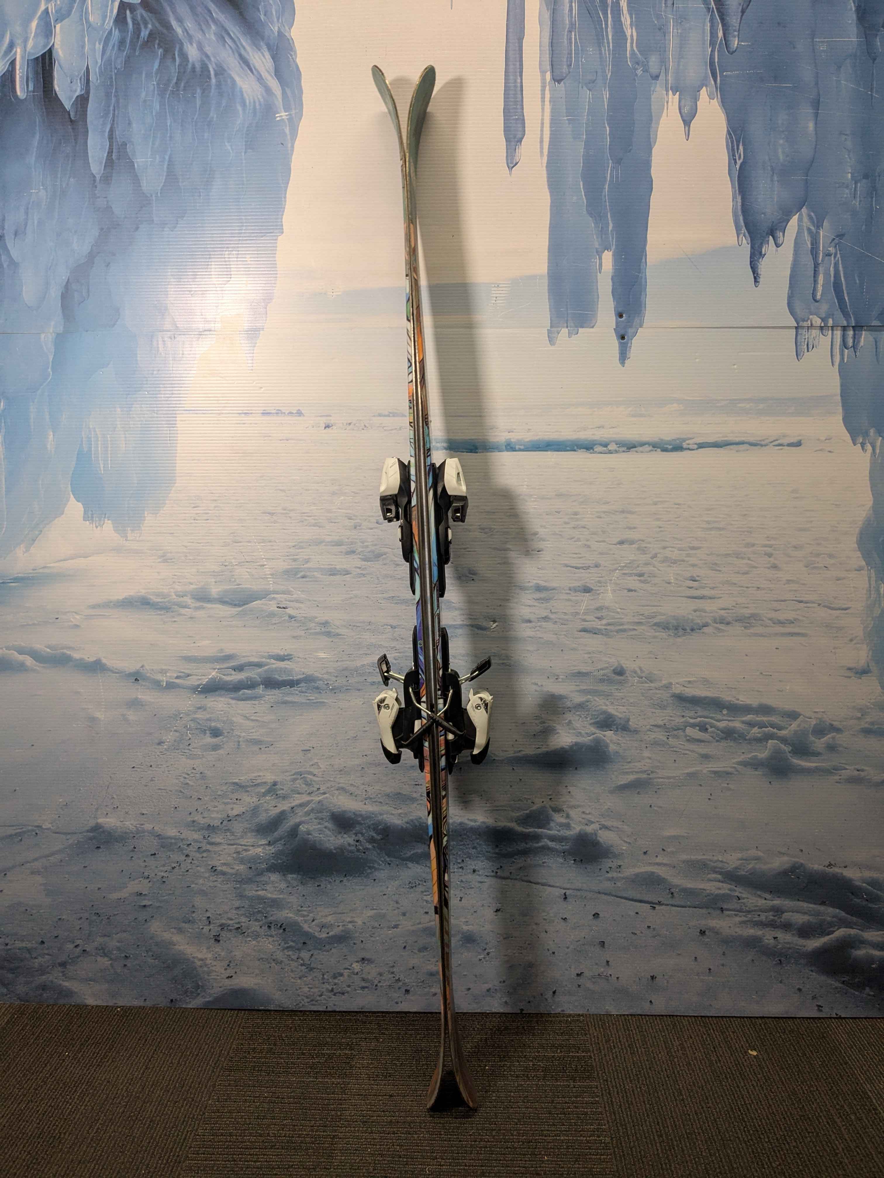 Heavily Used Atomic Bent Chetler 90 163cm Junior Mini Skis w/ Tyrolia SLR 7.5 AC Demo Bindings