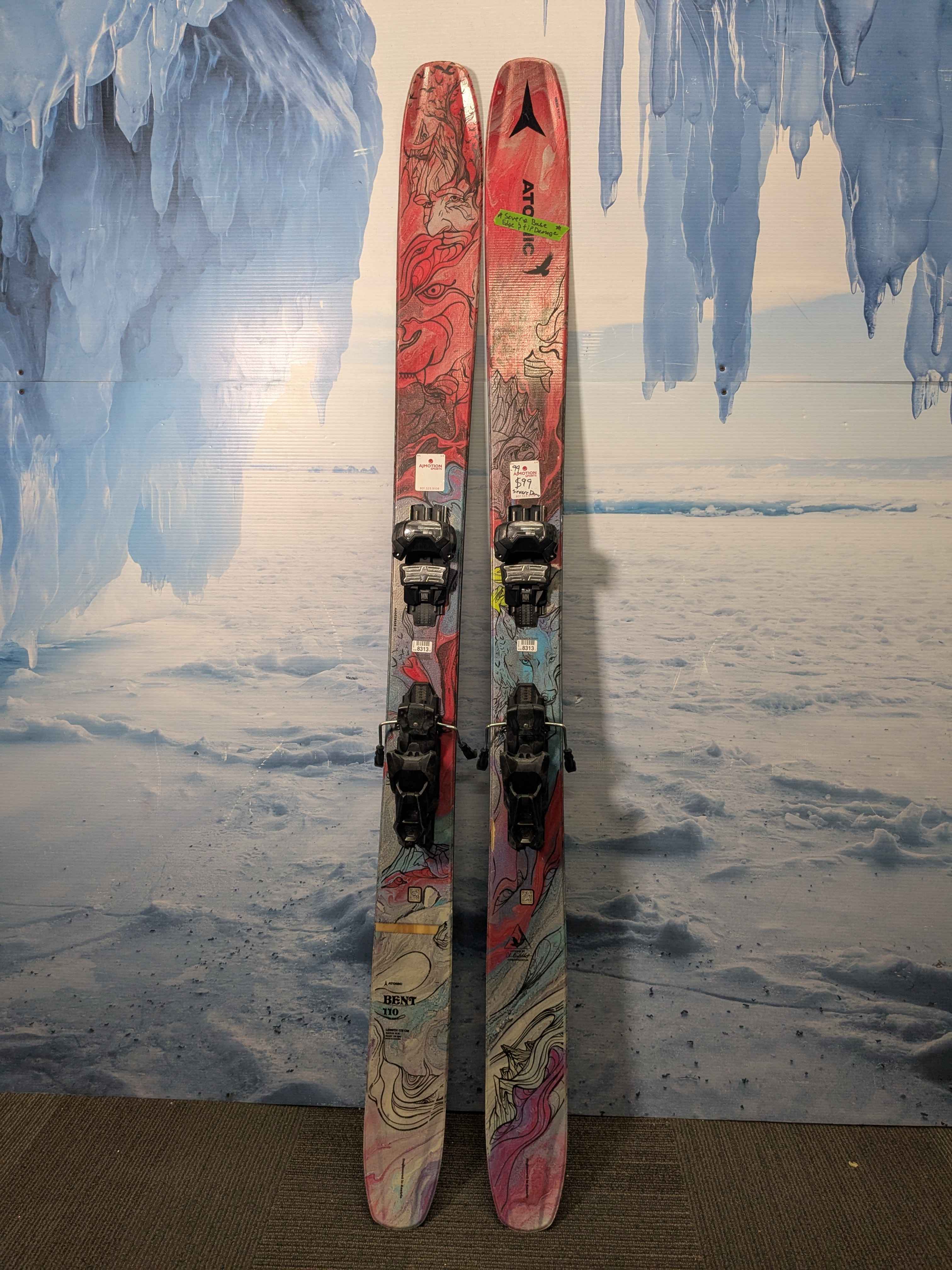Very Heavily Used Atomic Bent Chetler 110 172cm W/ Tyrolia Attack 14 MN Demo Bindings