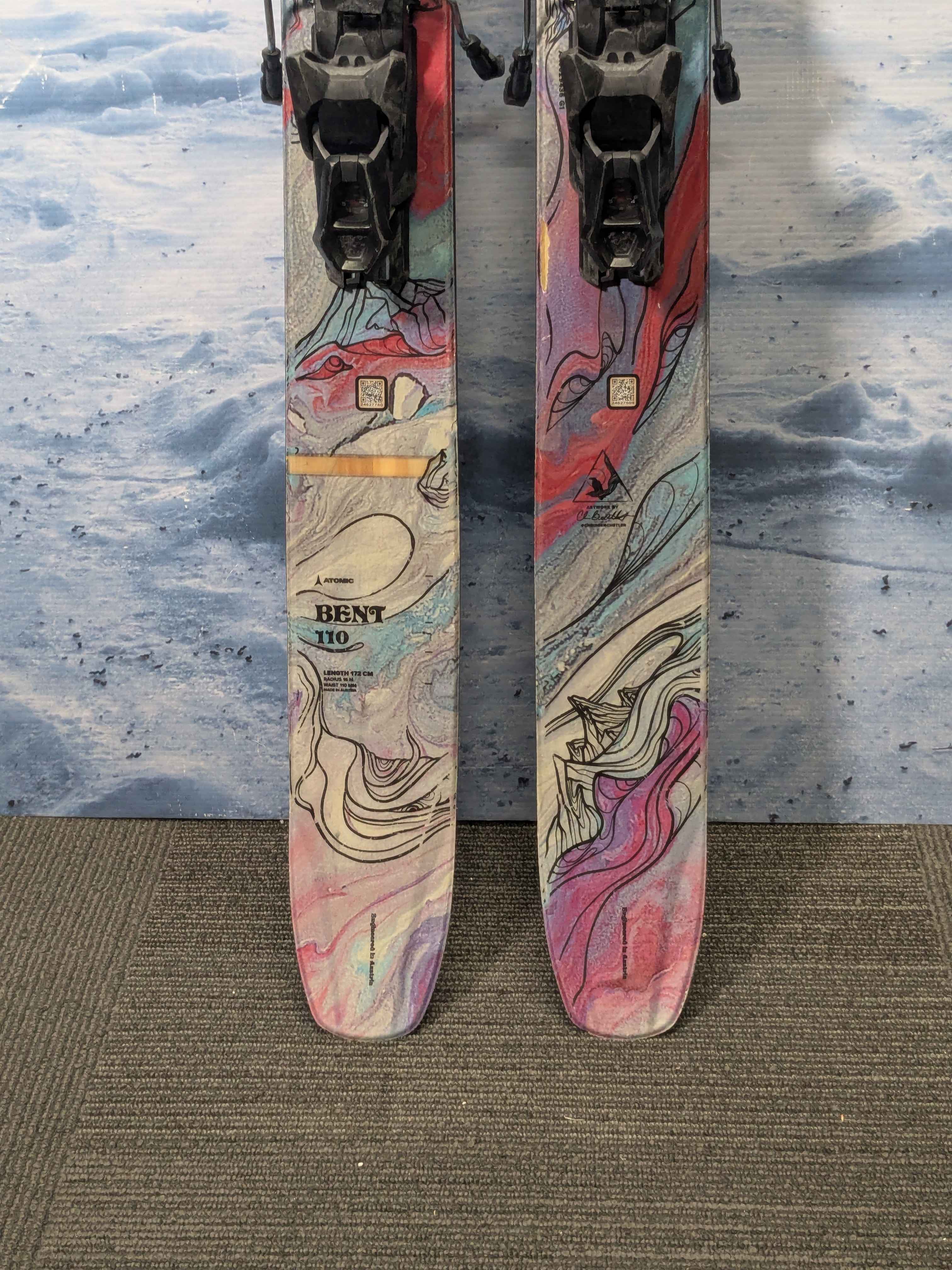 Very Heavily Used Atomic Bent Chetler 110 172cm W/ Tyrolia Attack 14 MN Demo Bindings