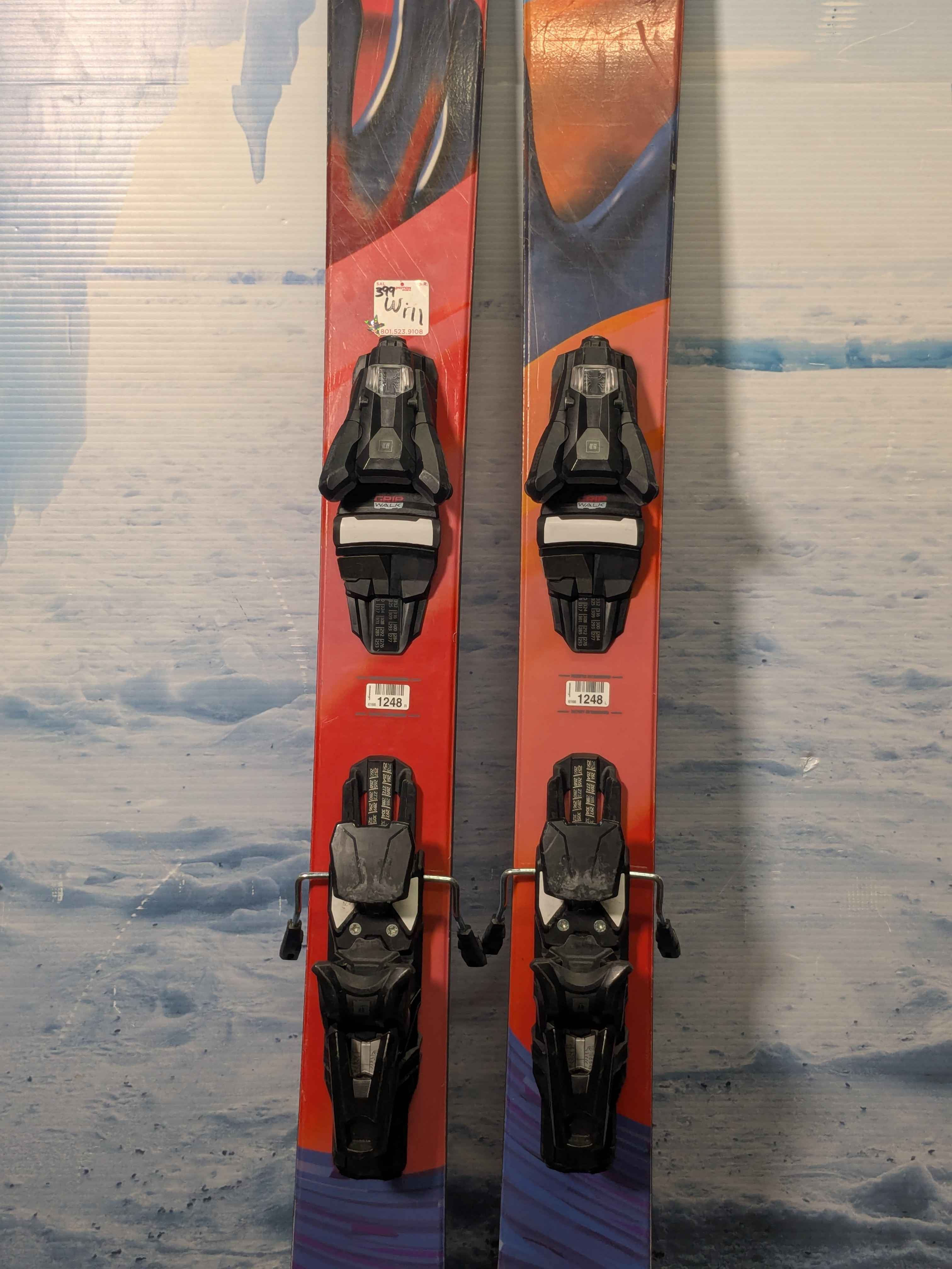 Heavily Used Armada ARV 100 172cm Skis w/ Demo Armada Strive 13 Bindings
