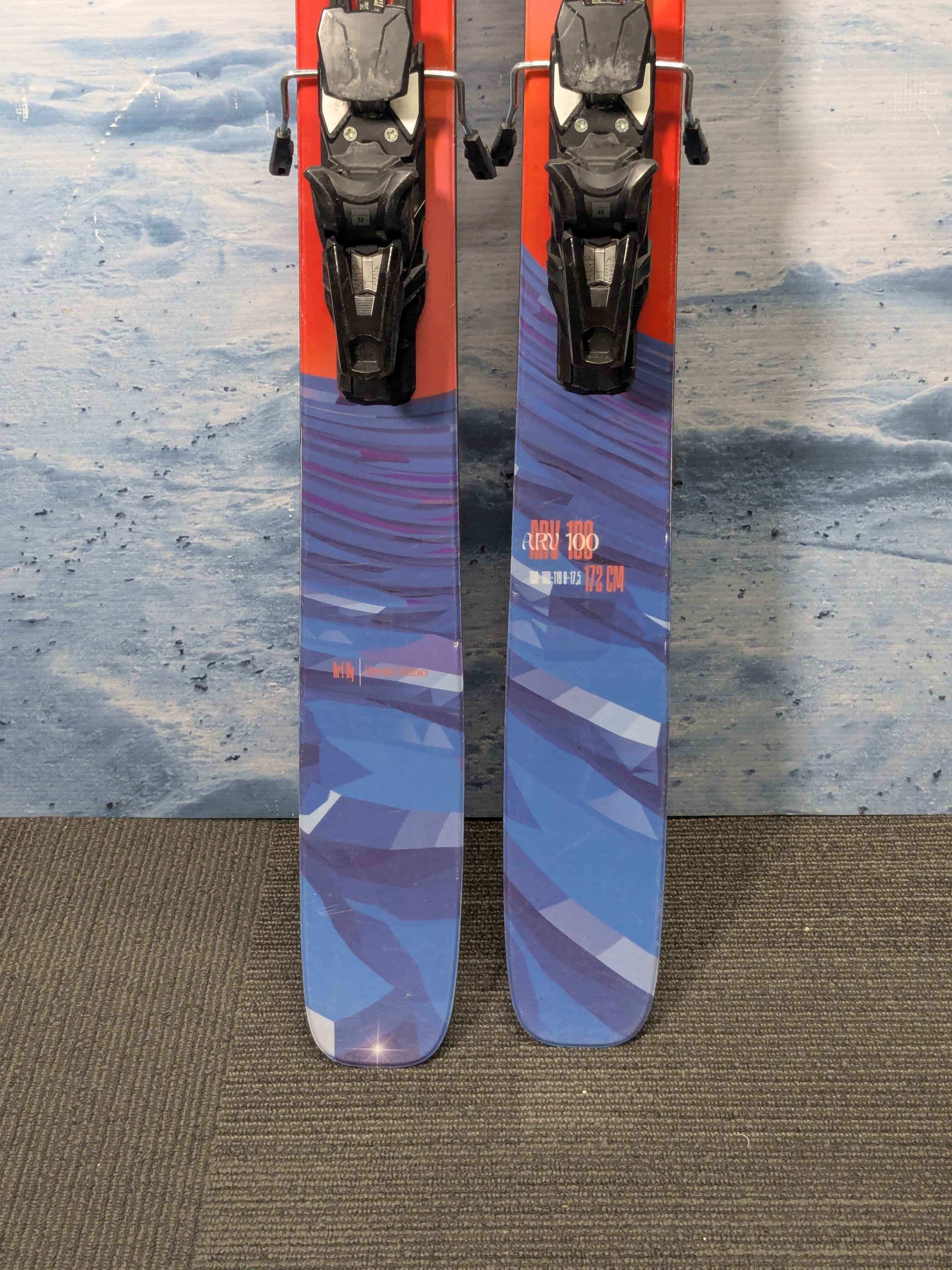 Heavily Used Armada ARV 100 172cm Skis w/ Demo Armada Strive 13 Bindings