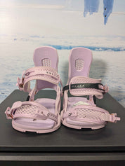 Lightly Used Union Trilogy Medium Pink Snowboard Binding