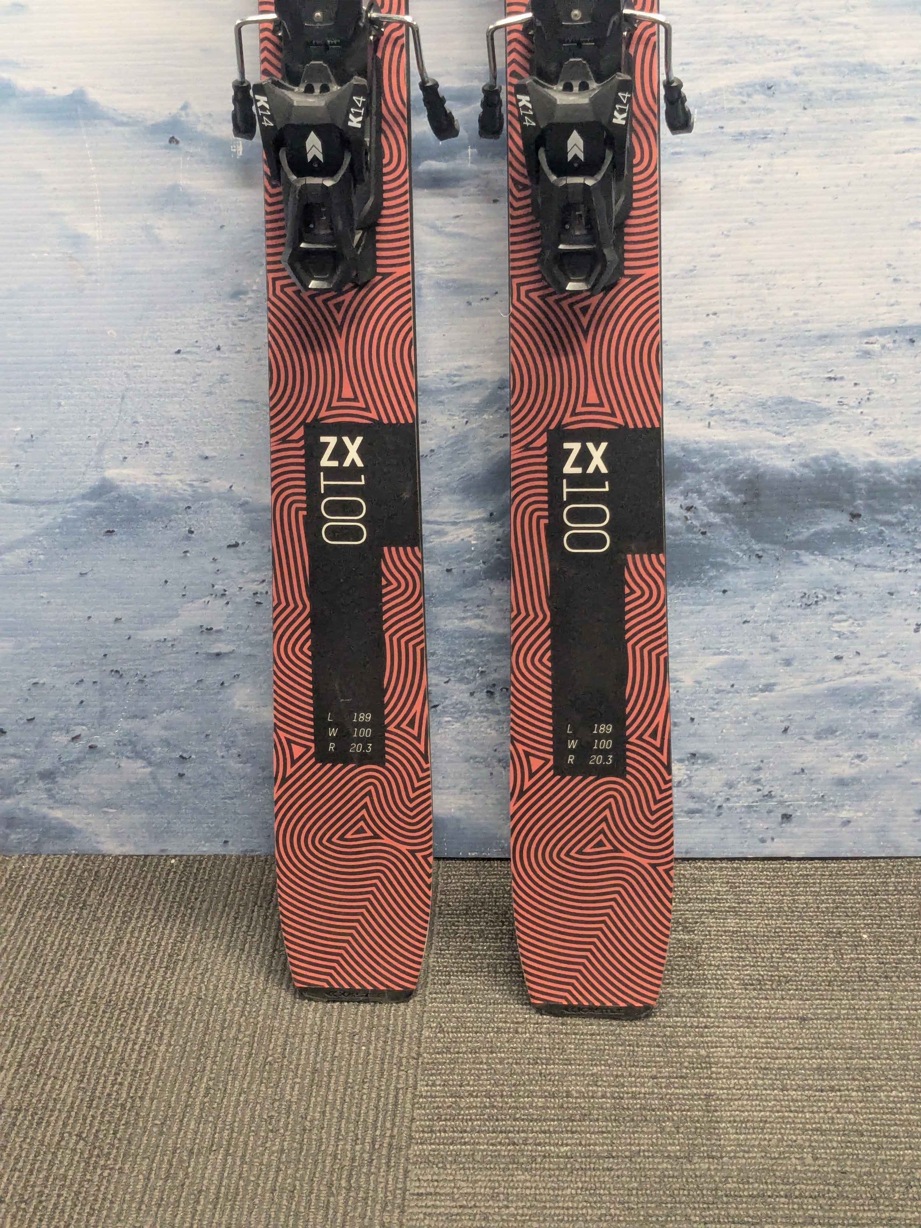 Used 2024 Kastle ZX100 Skis - 189cm w/ Kastle Attack K14 adjustable binding