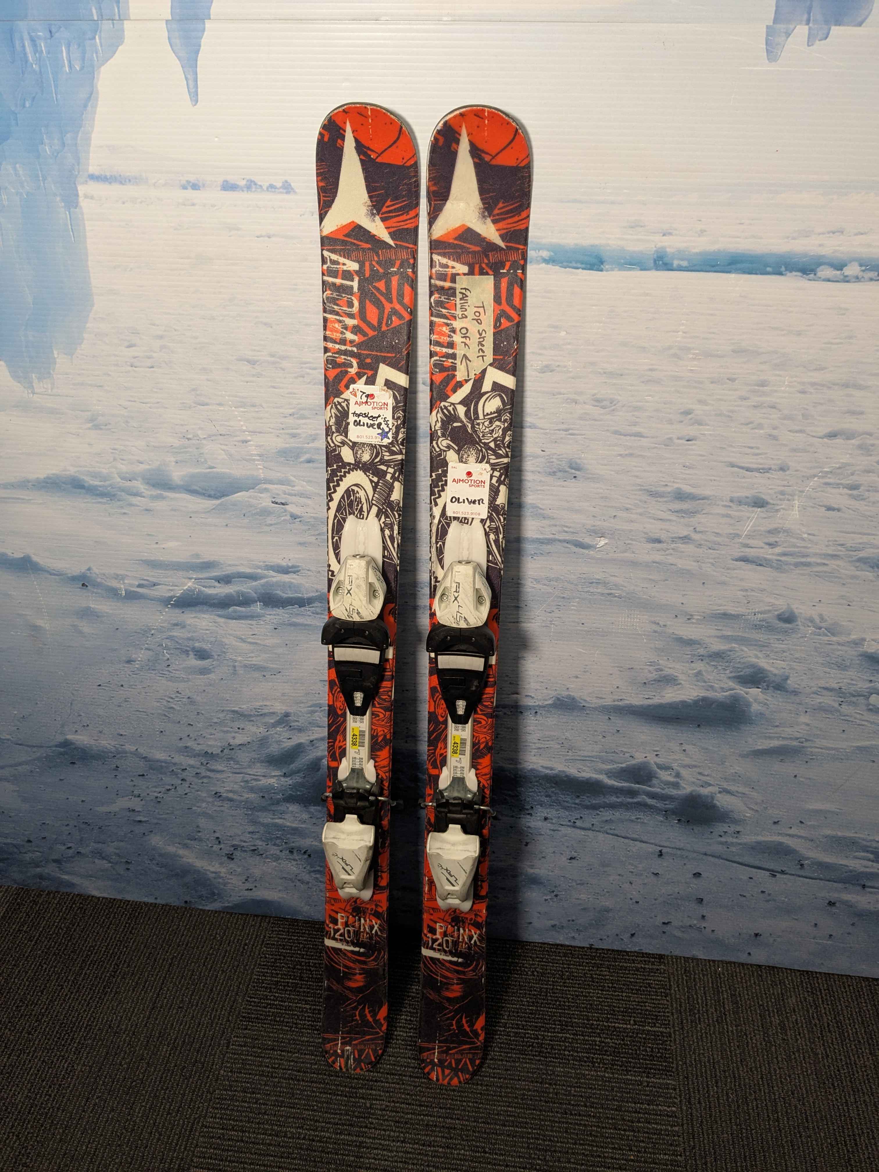 Heavily Used Atomic Punx Youth Ski w/ Tyrolia Lrx 4.5 Demo Bindings - 120CM