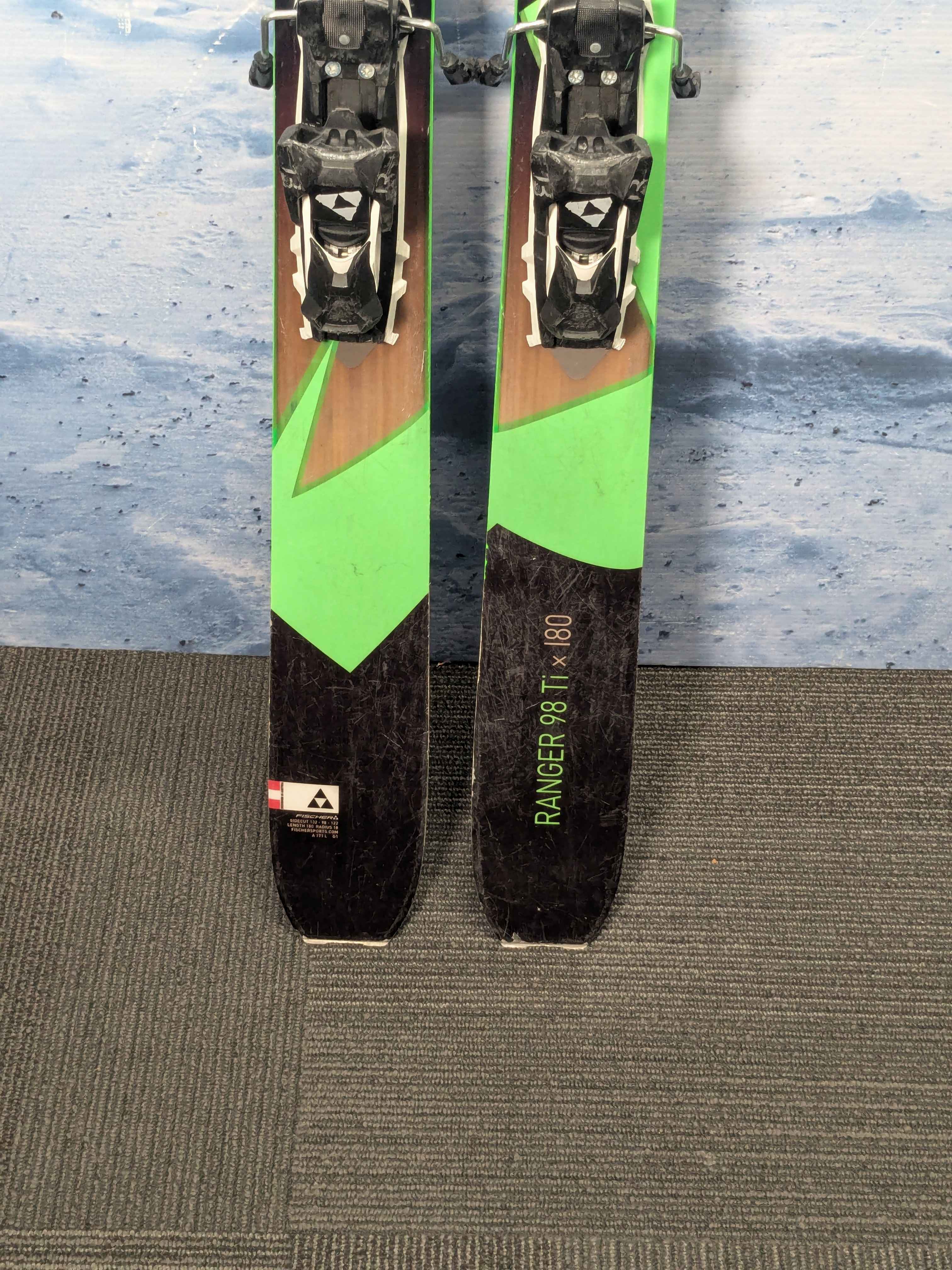 Used Ficher Ranger 98 Ti Skis 180cm w/ Tyrolia Attack 13 Rental Binding