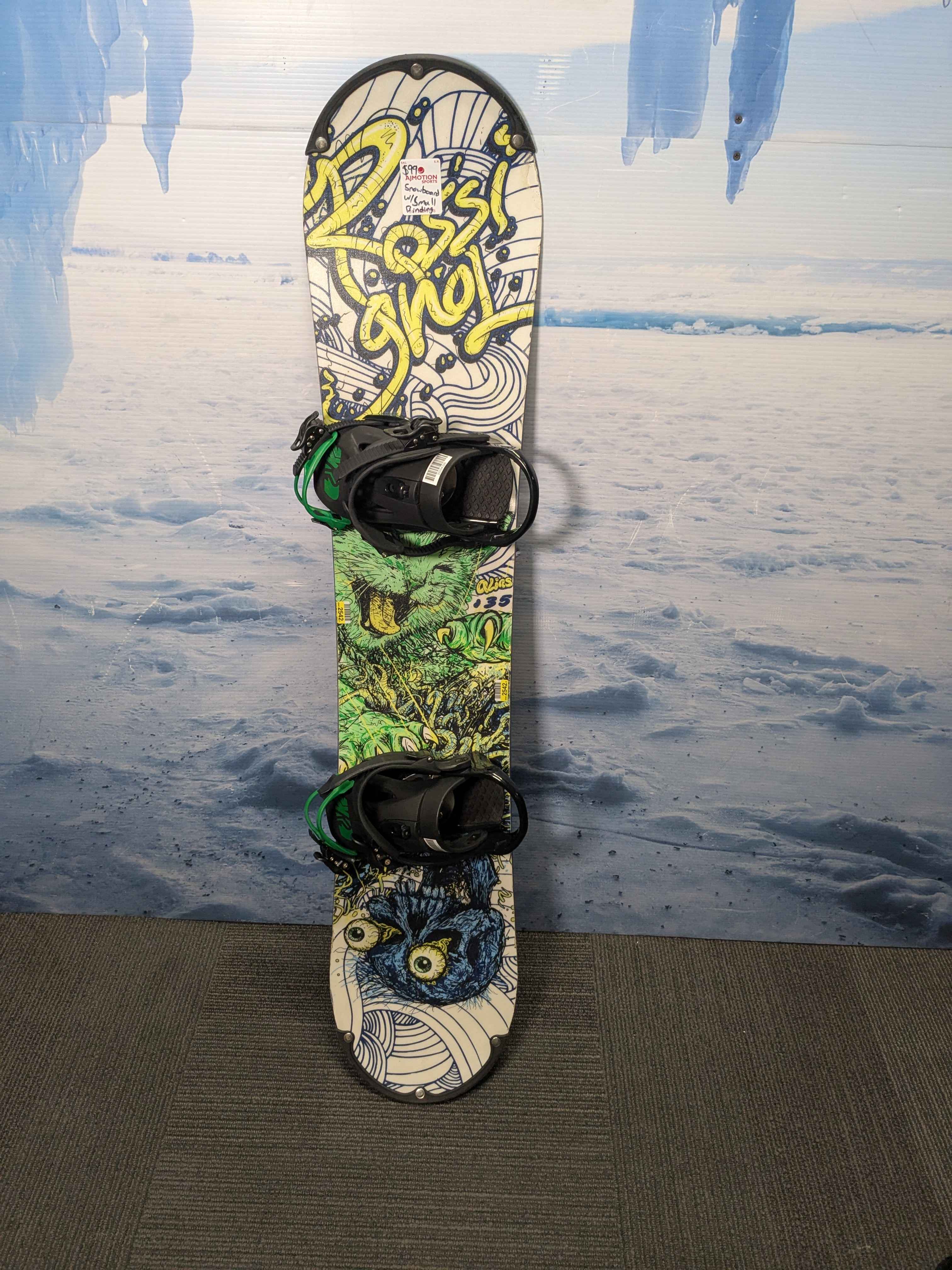 Used Rossignol Alias Ampteck 135cm Snowboard W/ Small K2 Binding