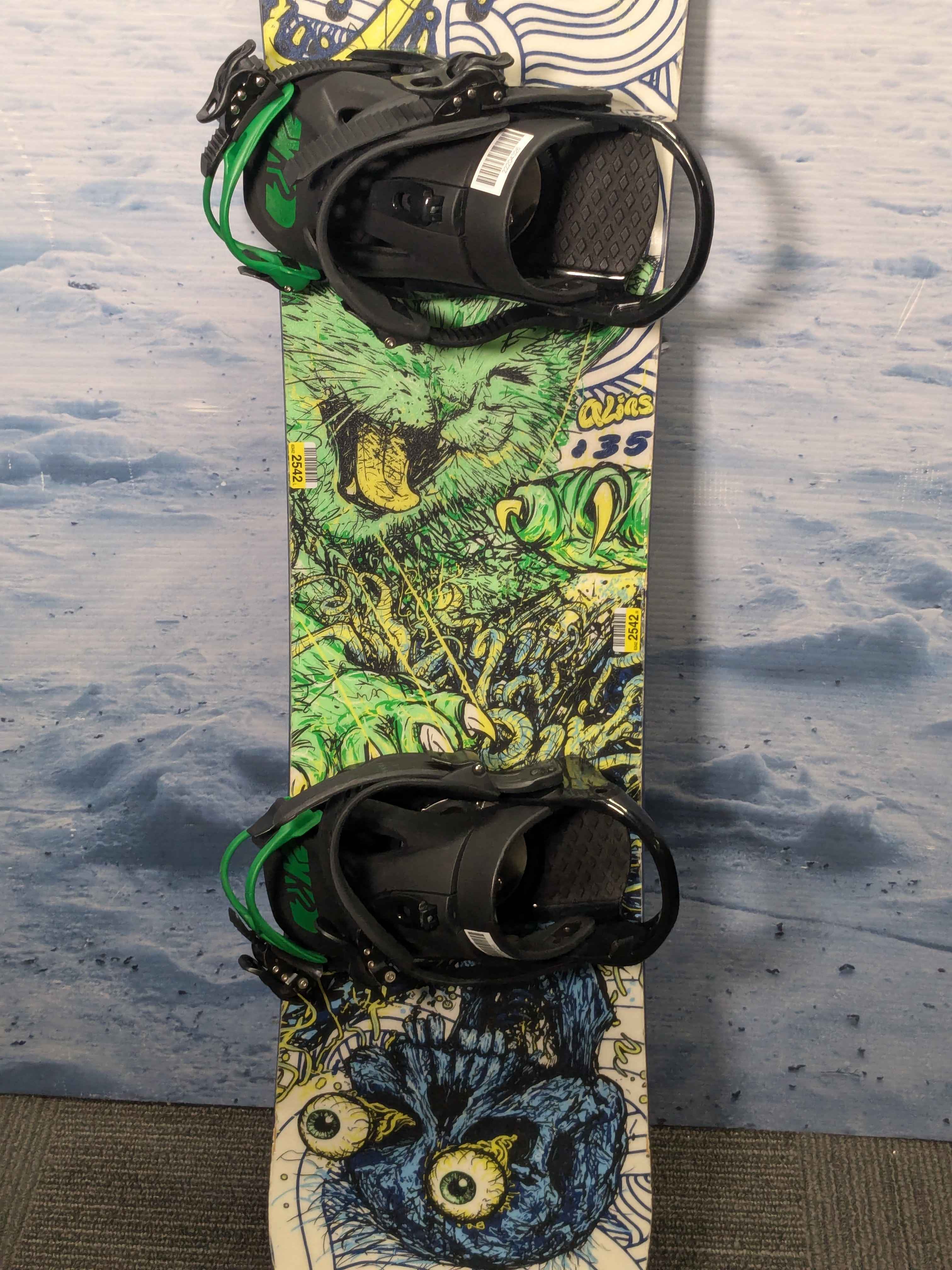 Used Rossignol Alias Ampteck 135cm Snowboard W/ Small K2 Binding