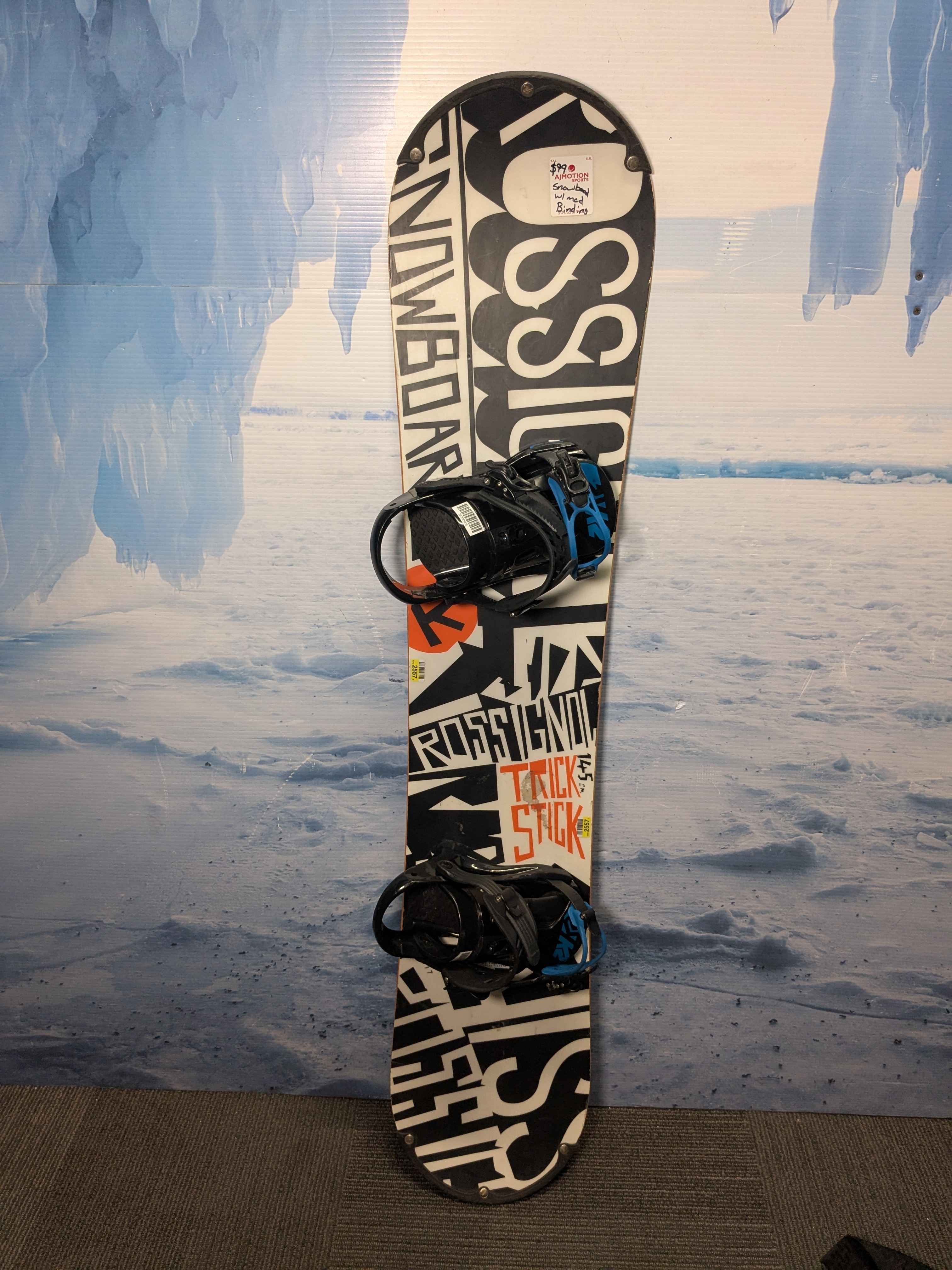 Used Rossignol Trick Stick Rocker Snowboard 145cm w/ Medium K2 Bindings