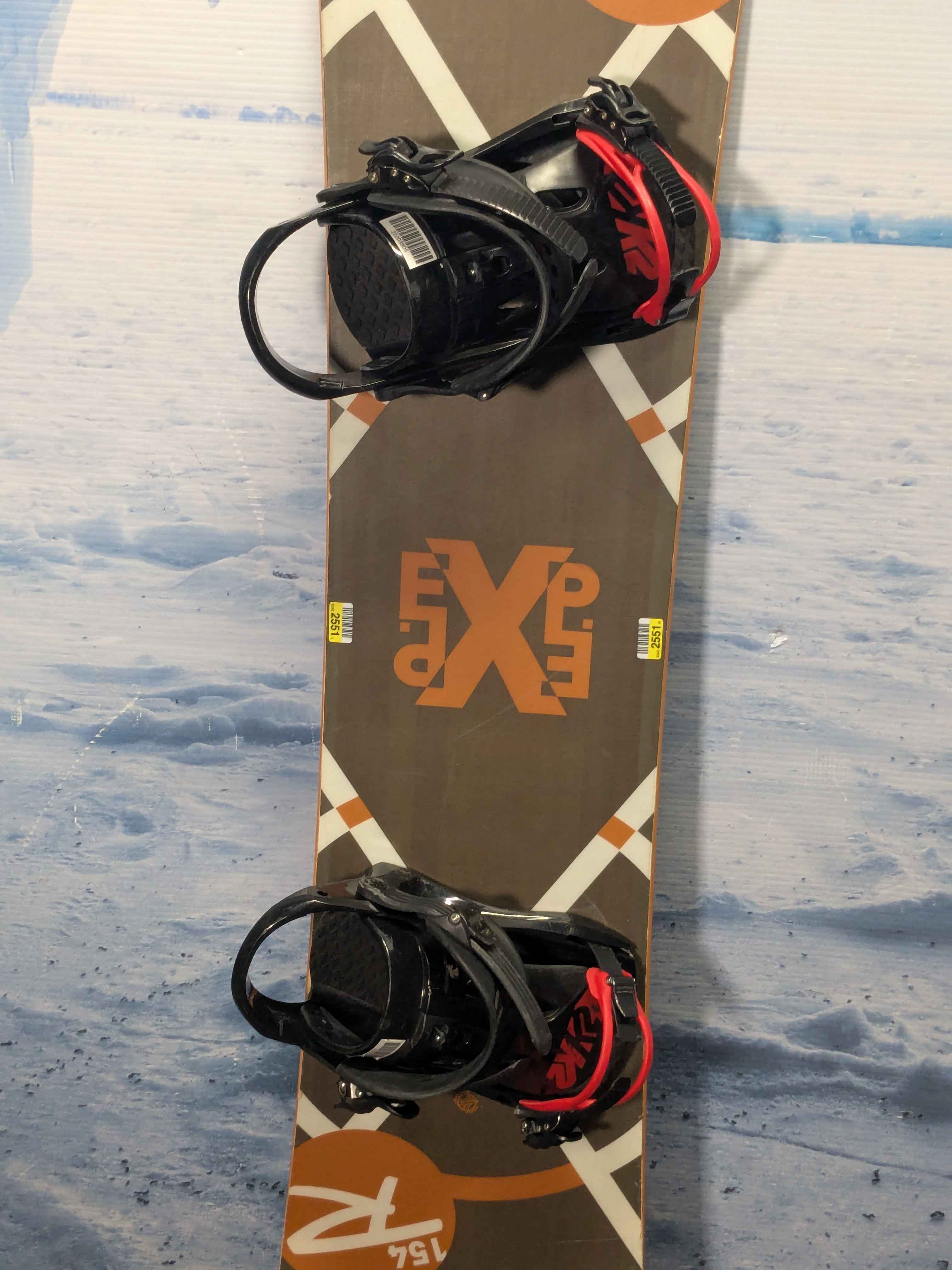 Used Rossignol EXP 154cm Snowboard W/ K2 Large Demo Binding