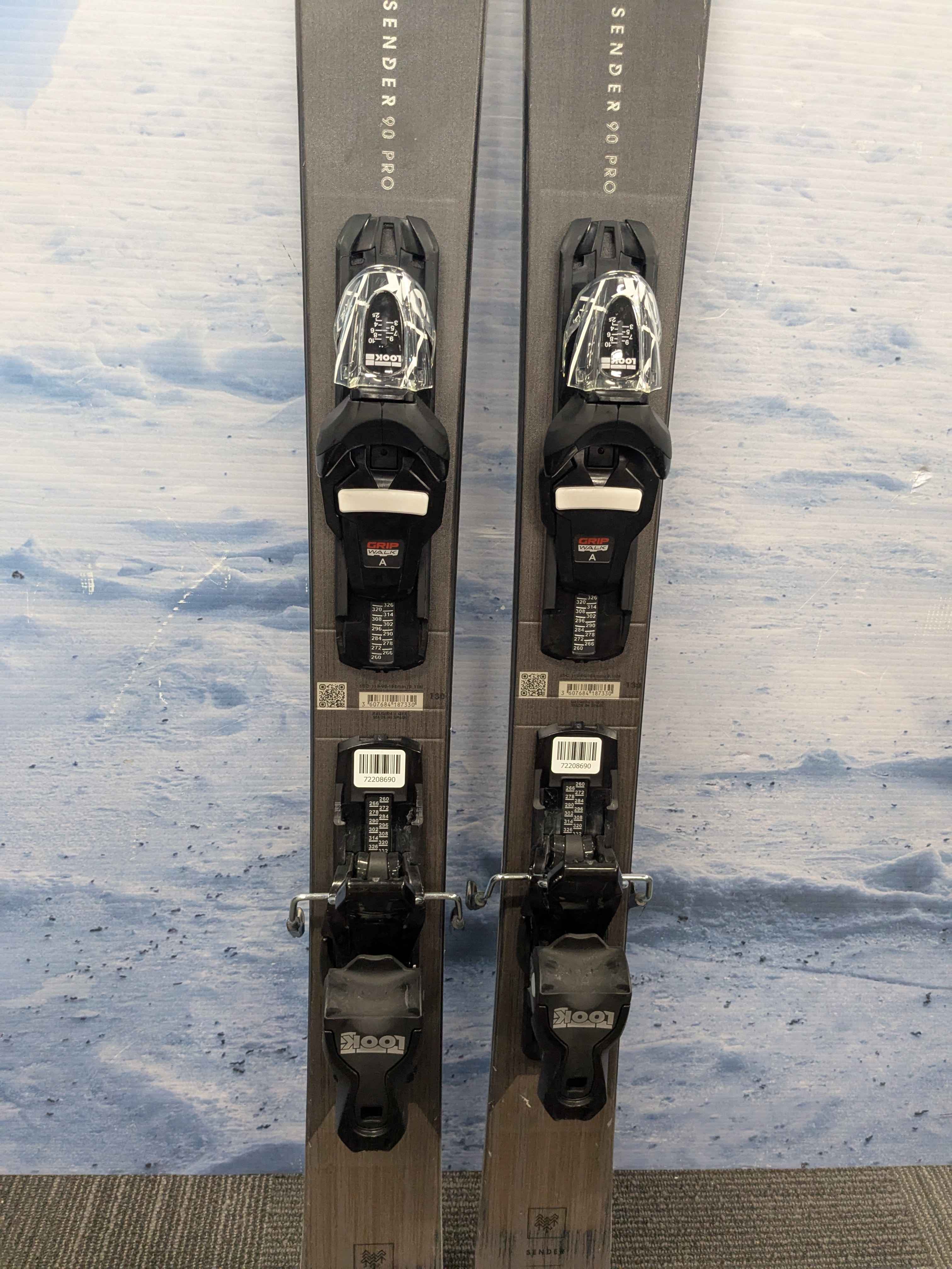 Used Rossignol Sender 90 Pro Skis 130cm w/ Look Xpress 10 GripWalk Demo Bindings