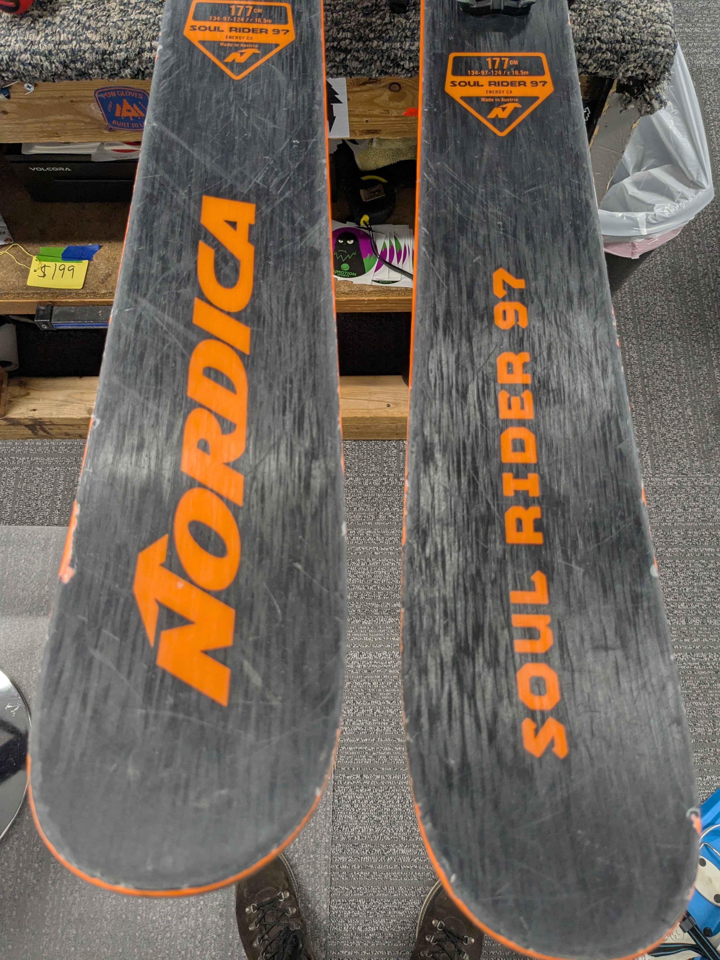 Used Nordica Soul Rider 97 Ski 177cm w/ Tyrolia Attack 13 Rental Binding