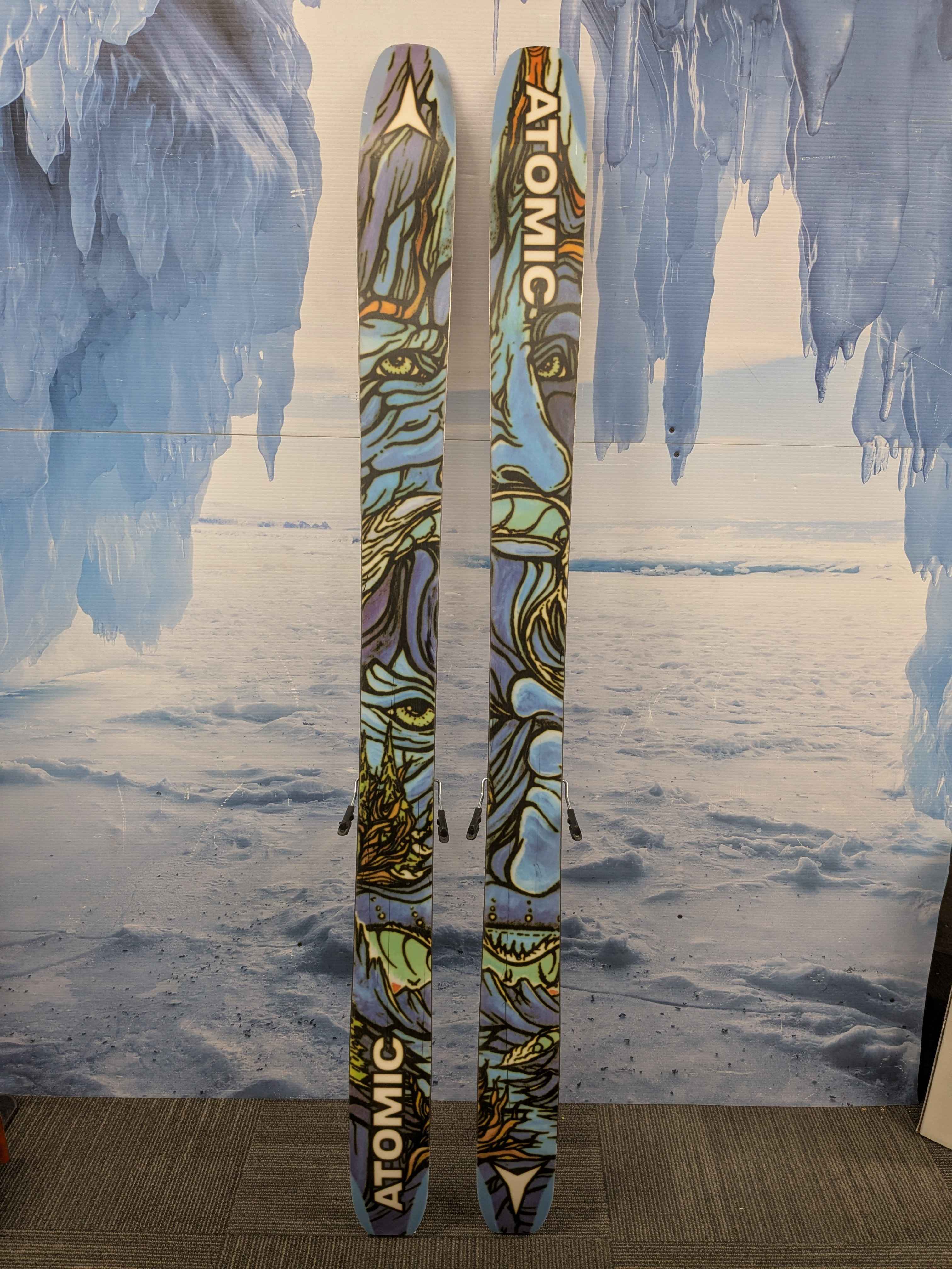 Heavily Used Atomic Bent Chetler 110mm 180cm with Demo Strive 13 bindings