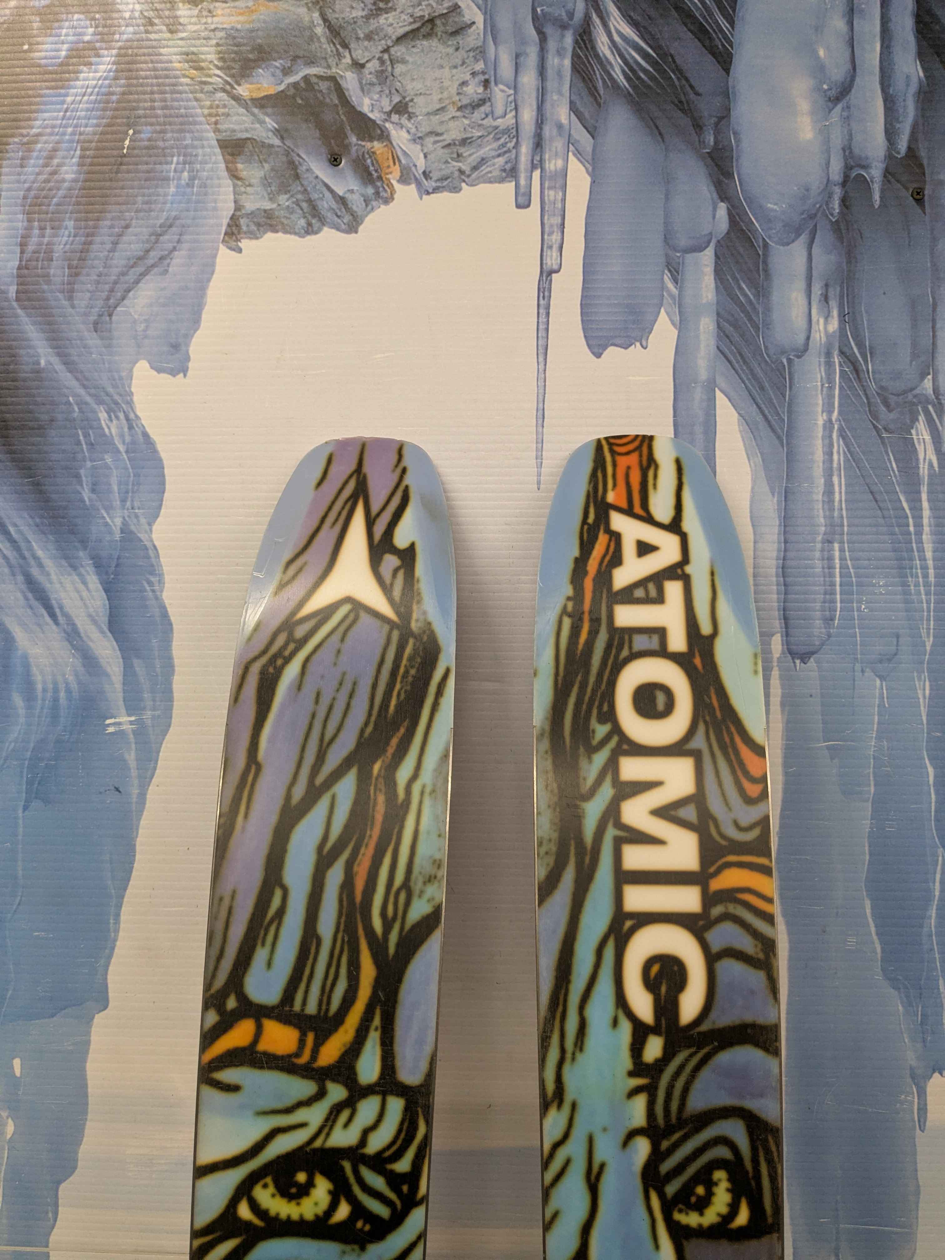 Heavily Used Atomic Bent Chetler 110mm 180cm with Demo Strive 13 bindings