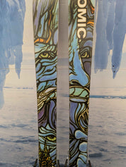 Heavily Used Atomic Bent Chetler 110mm 180cm with Demo Strive 13 bindings