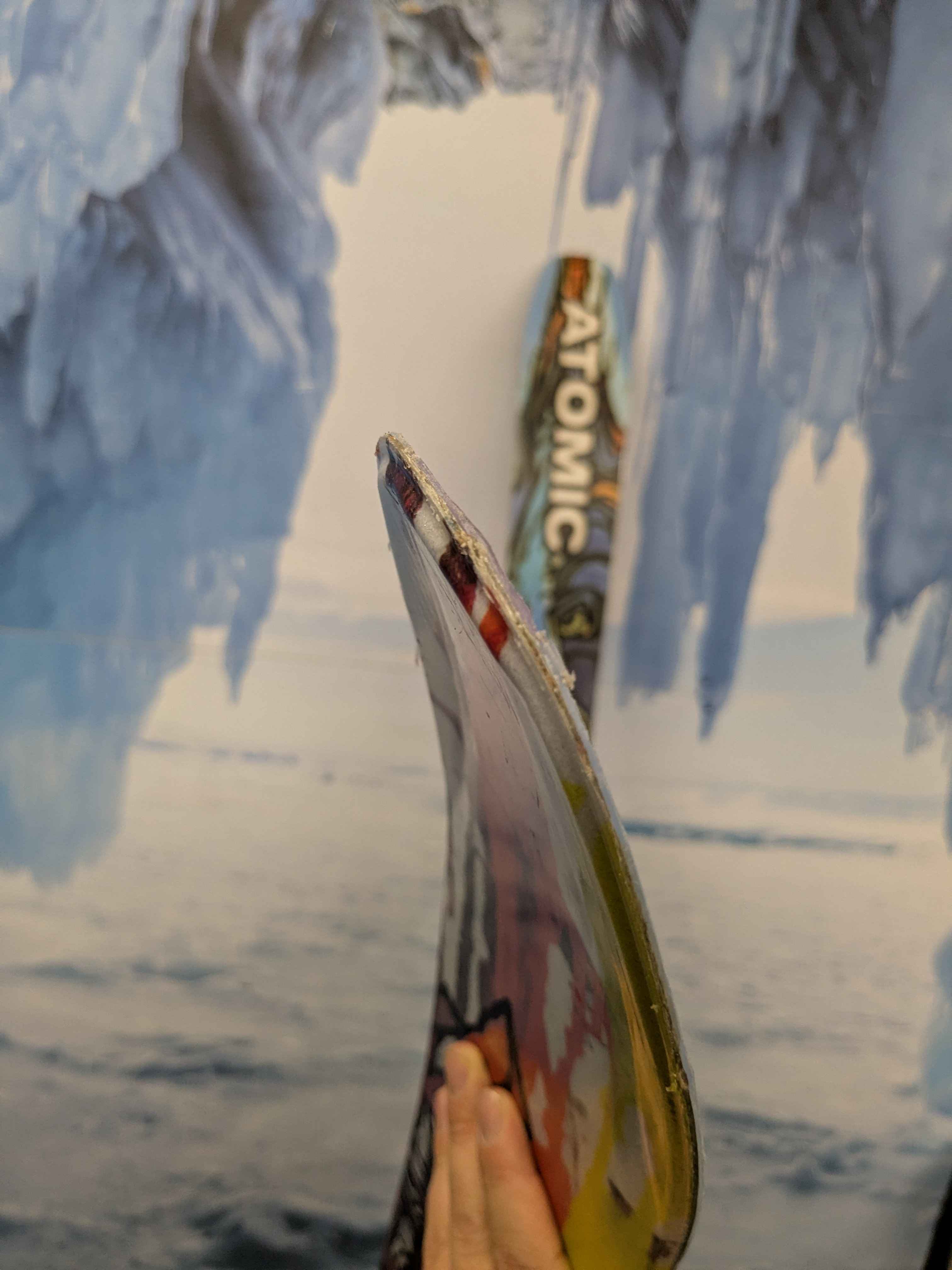 Heavily Used Atomic Bent Chetler 110mm 180cm with Demo Strive 13 bindings