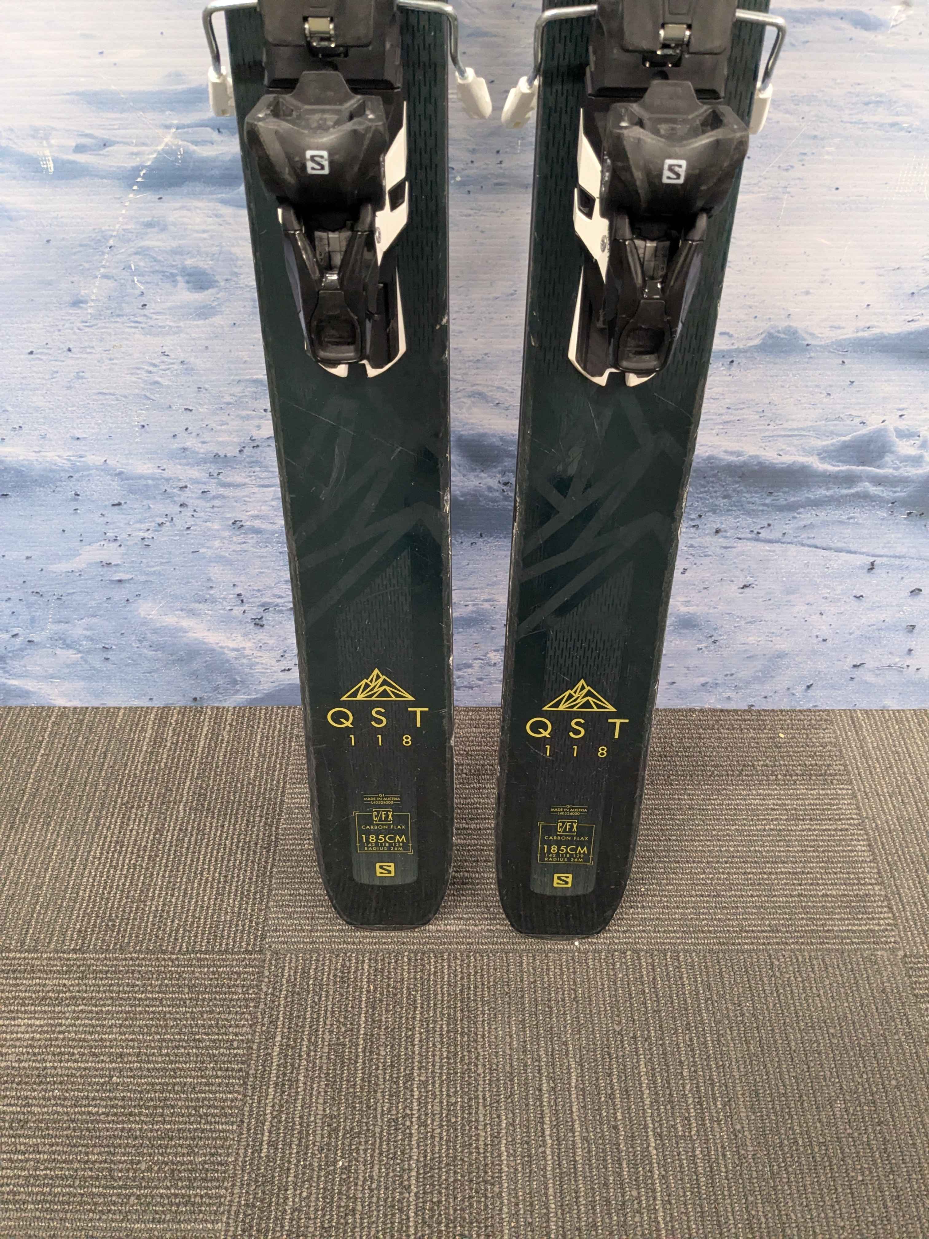 Used Salomon QST 118 185cm Ski w/ Salomon Warden 13 Demo Bindings - 19/20