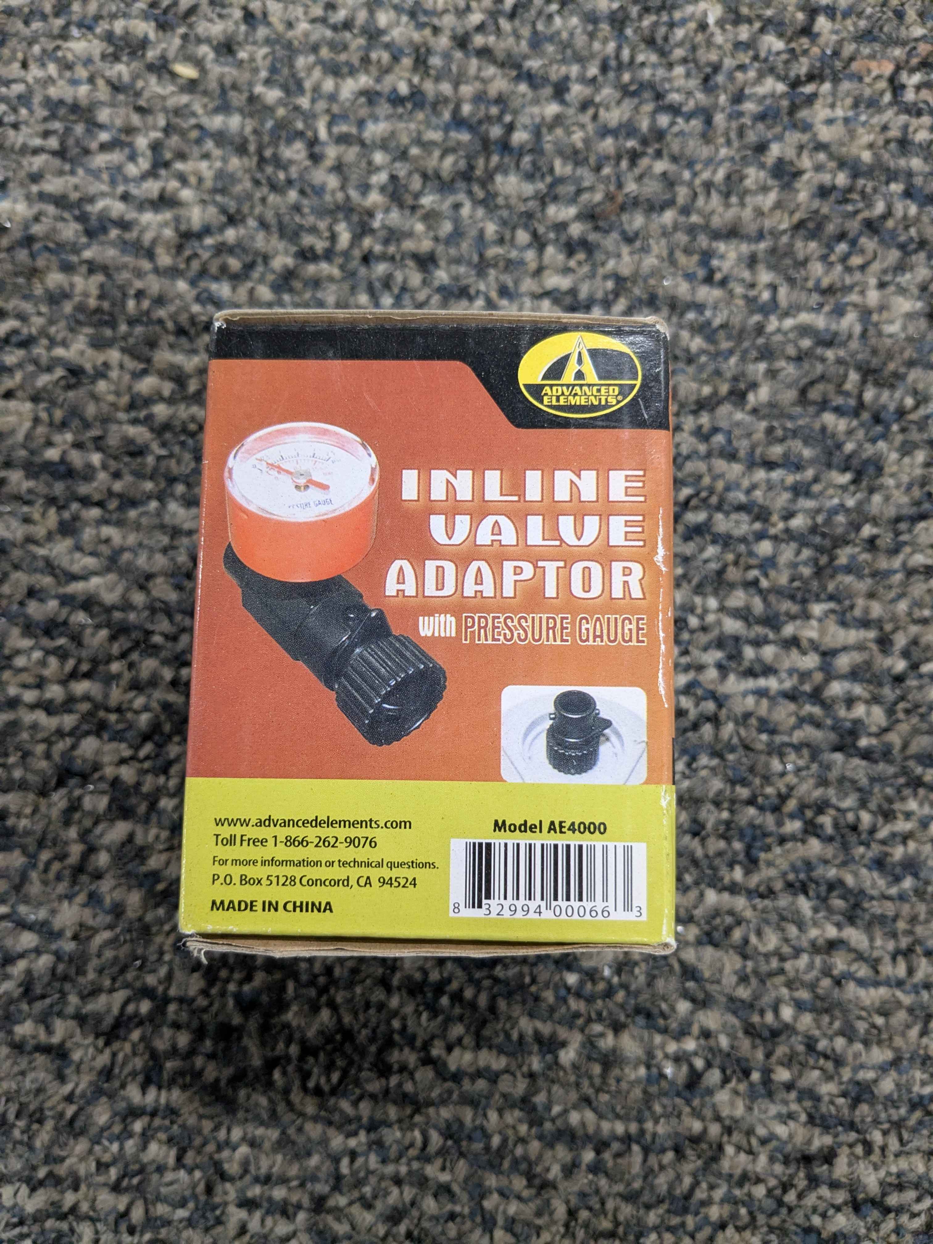 Advanced Elements Inline Valve Adapter with Pressure Gauge Model AE4000