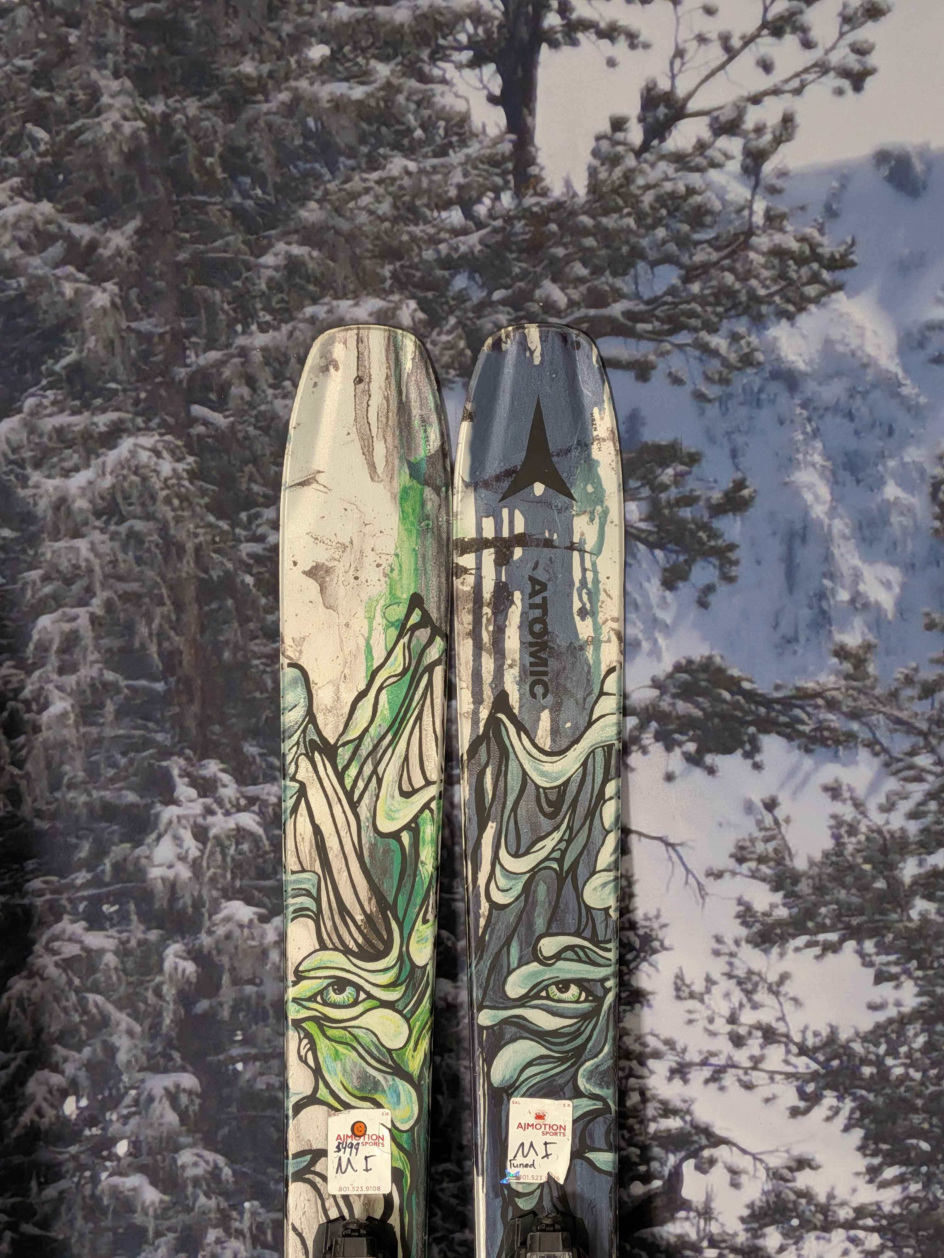 Used Atomic Bent Chetler 100 164 cm Skis w/ Atomic Strive 11 Demo Bindings