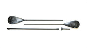 Lightweight Aluminum Shaft Durable PP+Fiber Blades (a blend of polypropylene and fiberglass) Double Paddle Adjusts between 112"  to 156" to fit paddlers 5'2 to 6'3 Double Paddle Weighs 3 lbs. 12 oz. Single Paddle adjusts from 75" to over 90" in length! Single Paddle Weighs 2 lbs. 9 oz. Make paddling upstream or into wind easy.