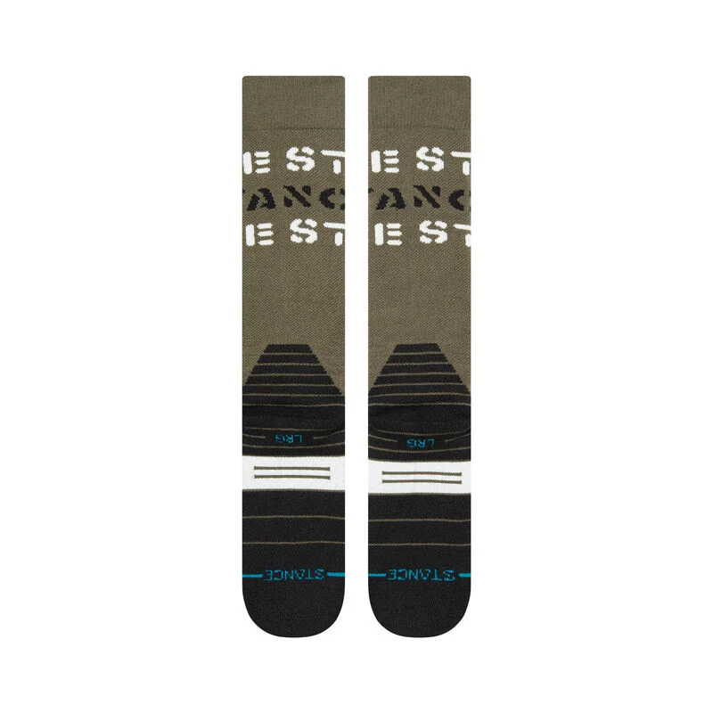 STANCE Barracks Army Snow Socks - Green ski socks for skiing and snowboarding.