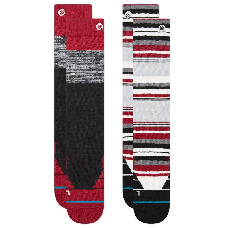 STANCE Blocked Red/Black Snow Socks - 2 Pack (2022)