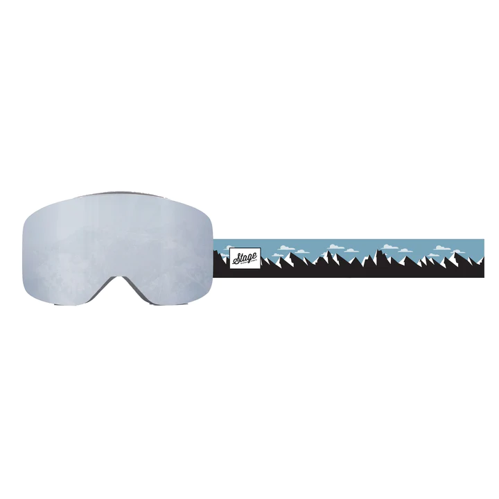 STAGE Frameless Prop Ski Goggle w/ Mirror Chrome Smoke Lens