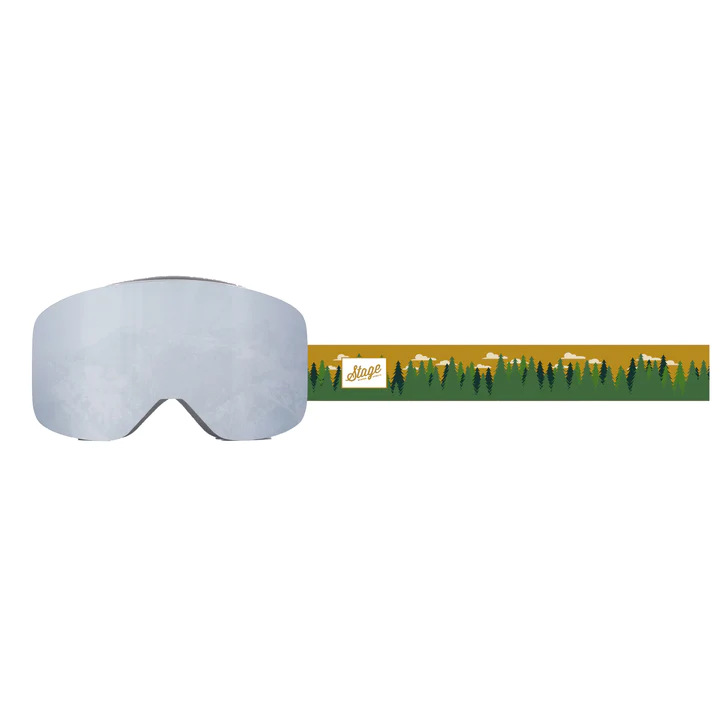 STAGE Frameless Prop Ski Goggle w/ Mirror Chrome Smoke Lens